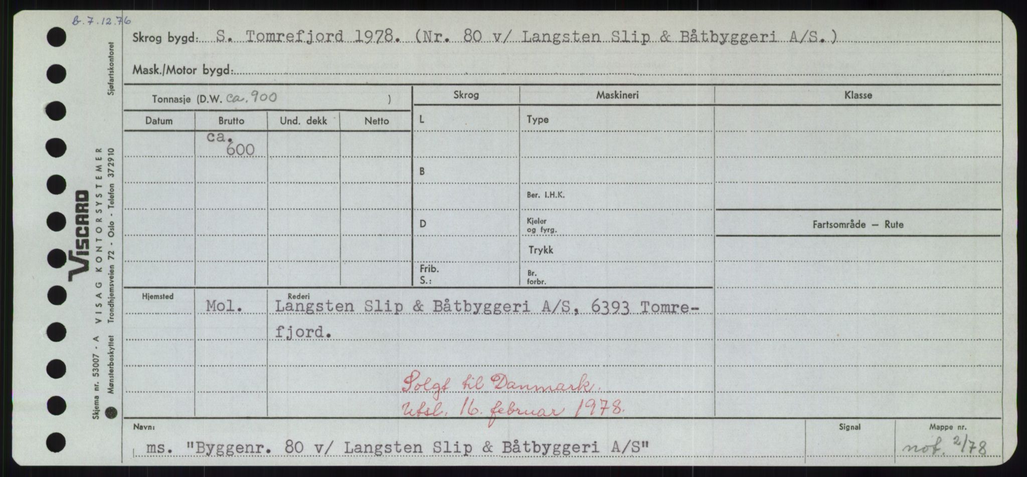 Sjøfartsdirektoratet med forløpere, Skipsmålingen, RA/S-1627/H/Hd/L0006: Fartøy, Byg-Båt, s. 493