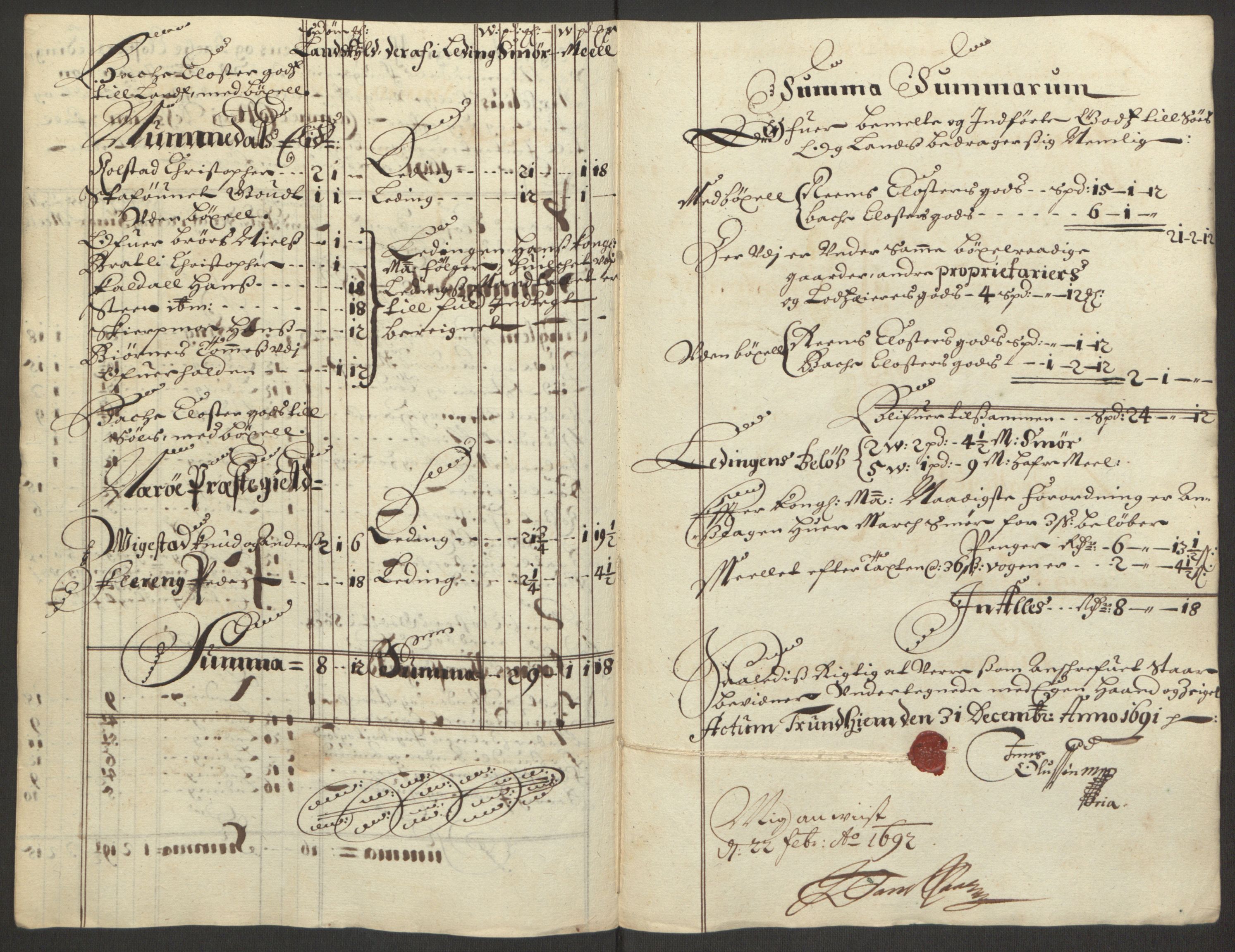 Rentekammeret inntil 1814, Reviderte regnskaper, Fogderegnskap, AV/RA-EA-4092/R64/L4423: Fogderegnskap Namdal, 1690-1691, s. 362