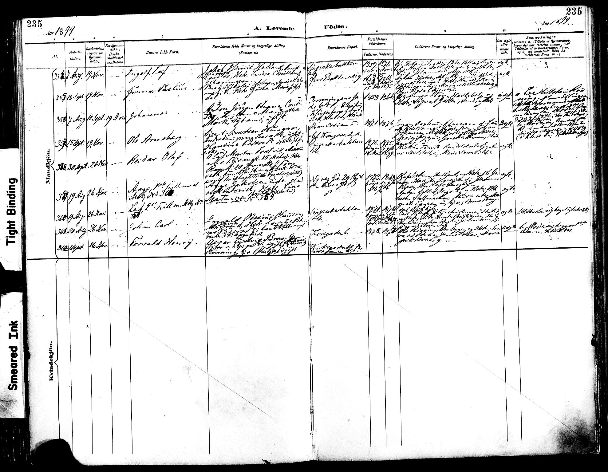 Ministerialprotokoller, klokkerbøker og fødselsregistre - Sør-Trøndelag, SAT/A-1456/604/L0197: Ministerialbok nr. 604A18, 1893-1900, s. 235