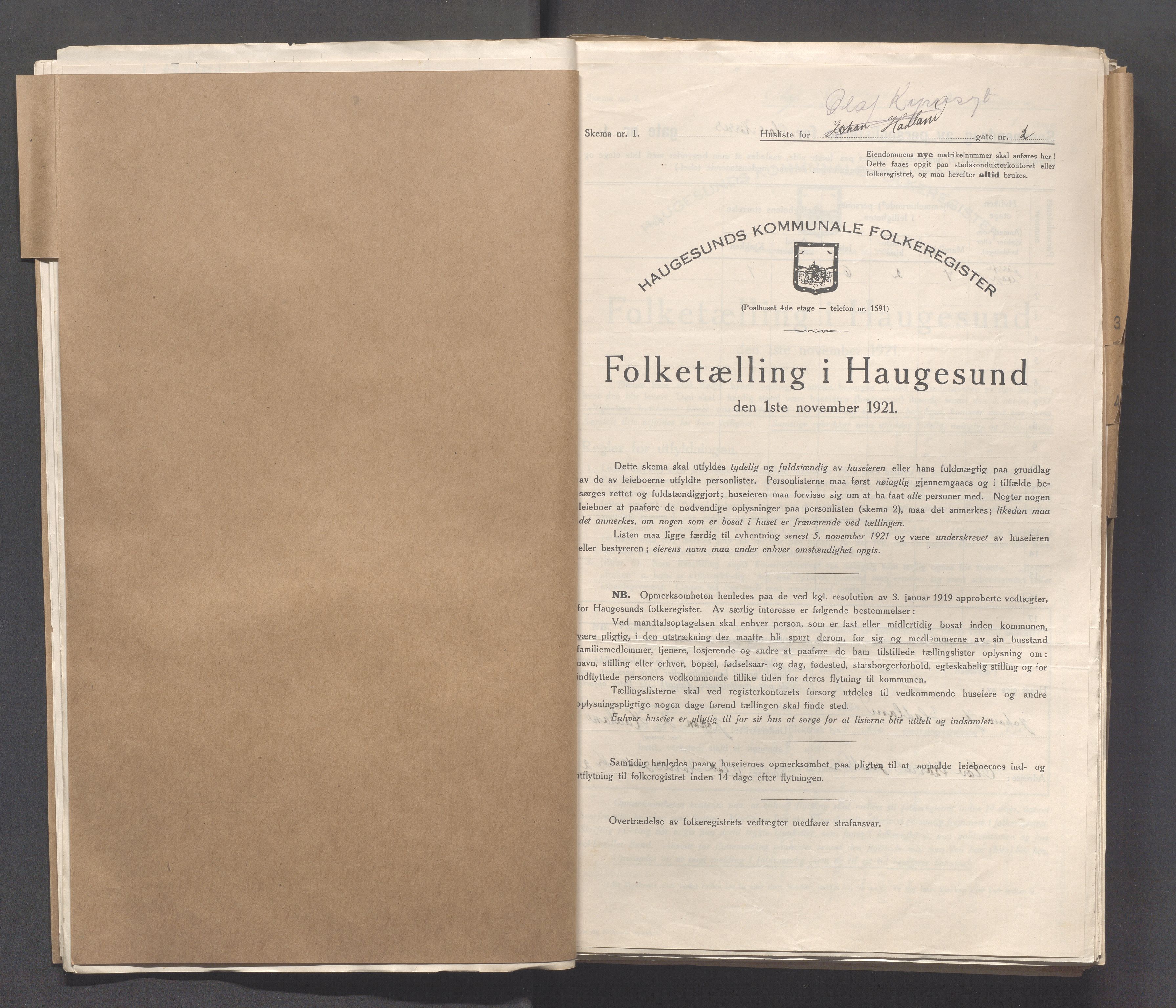 IKAR, Kommunal folketelling 1.11.1921 for Haugesund, 1921, s. 3217