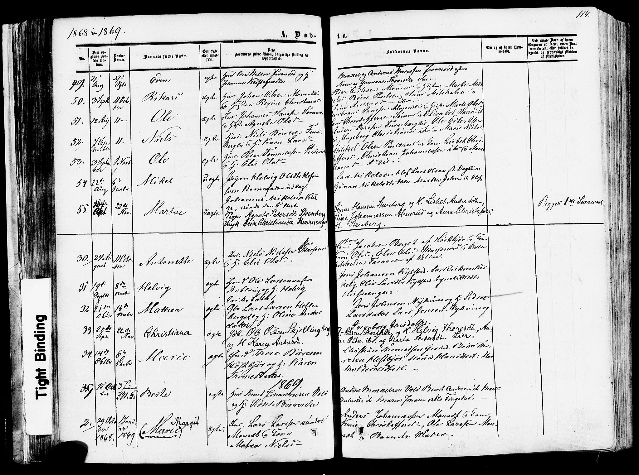 Vang prestekontor, Hedmark, SAH/PREST-008/H/Ha/Haa/L0013: Ministerialbok nr. 13, 1855-1879, s. 114