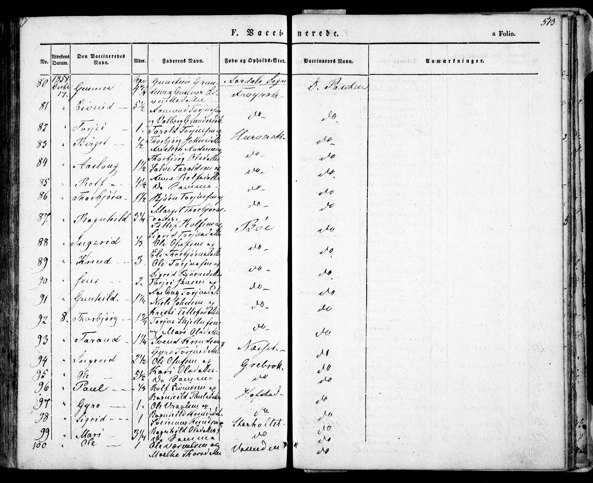 Bygland sokneprestkontor, AV/SAK-1111-0006/F/Fa/Fab/L0004: Ministerialbok nr. A 4, 1842-1858, s. 513