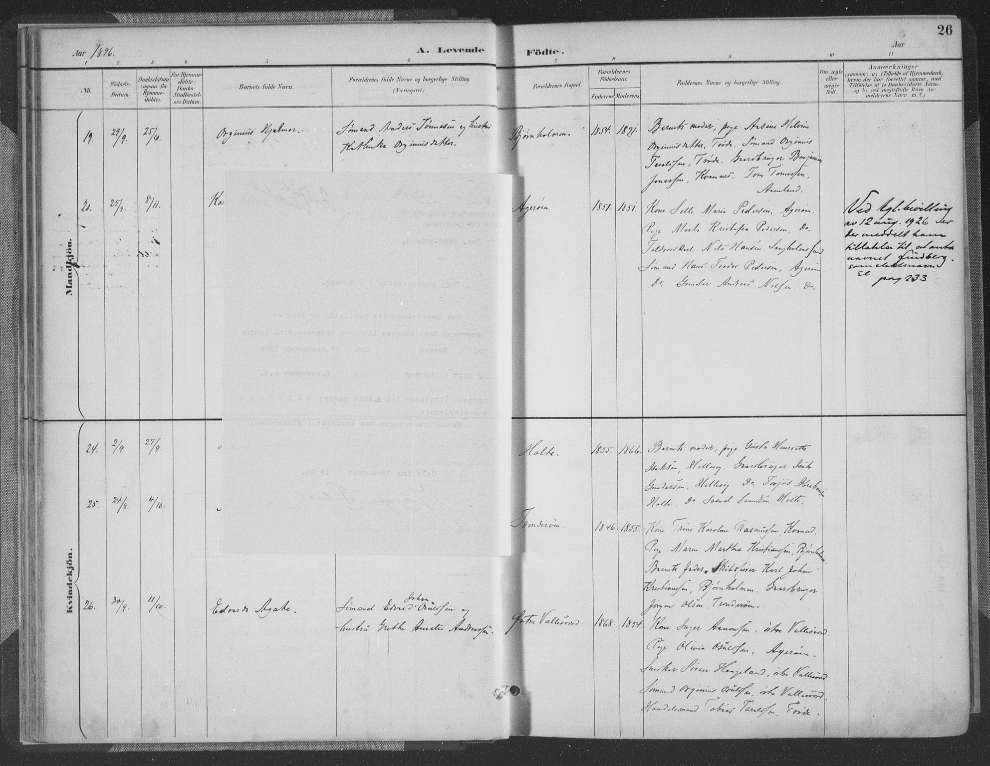 Høvåg sokneprestkontor, AV/SAK-1111-0025/F/Fa/L0006: Ministerialbok nr. A 6, 1894-1923, s. 26
