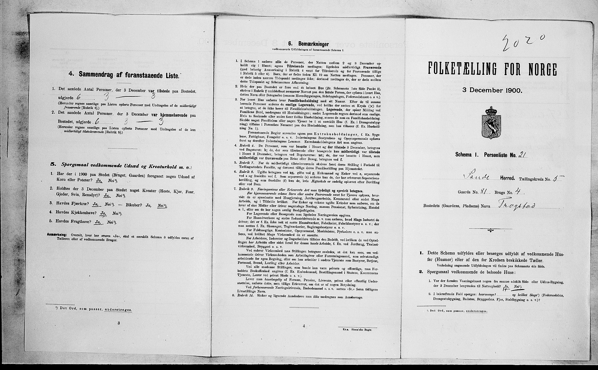 RA, Folketelling 1900 for 0713 Sande herred, 1900, s. 765