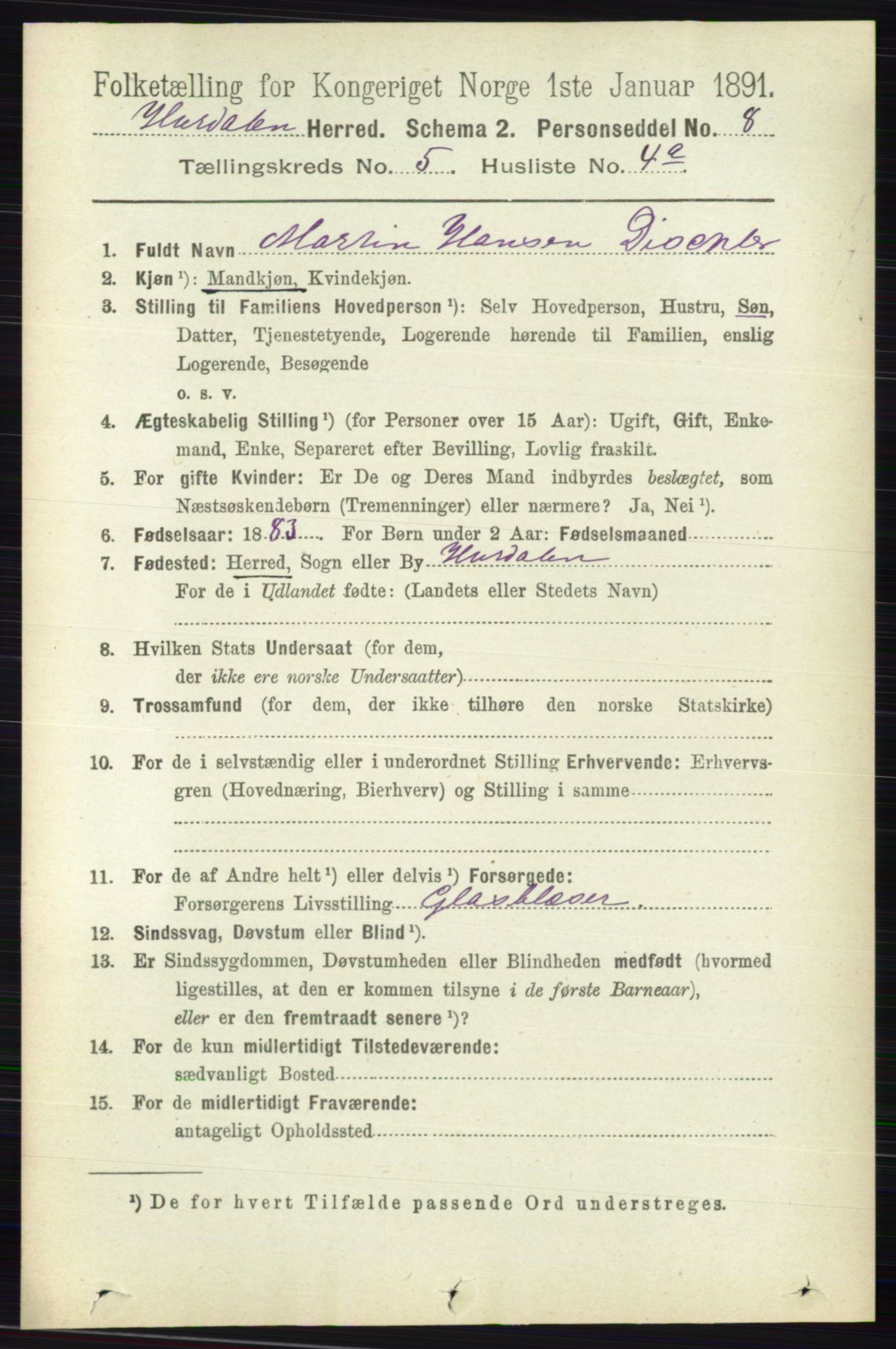 RA, Folketelling 1891 for 0239 Hurdal herred, 1891, s. 2047