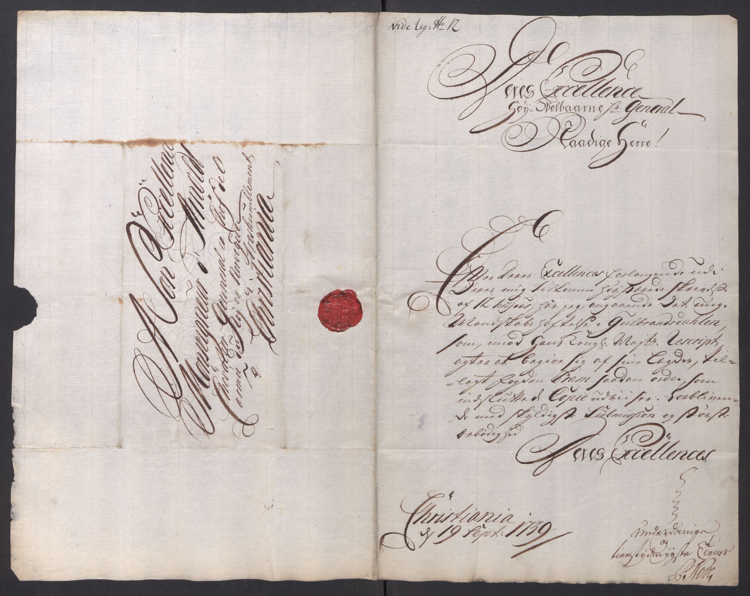 Kommanderende general (KG I) med Det norske krigsdirektorium, AV/RA-EA-5419/D/L0061: Stattholderens, stiftamtmenns og amtmenns brev, 1731-1740, s. 309