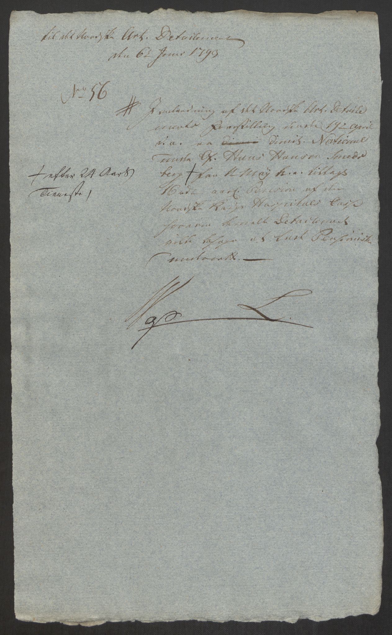 Forsvaret, Den norske kvesthuskasse/krigshospitalkasse, AV/RA-RAFA-1887/F/Fa/L0008: Konsepter, 1790-1793, s. 1106