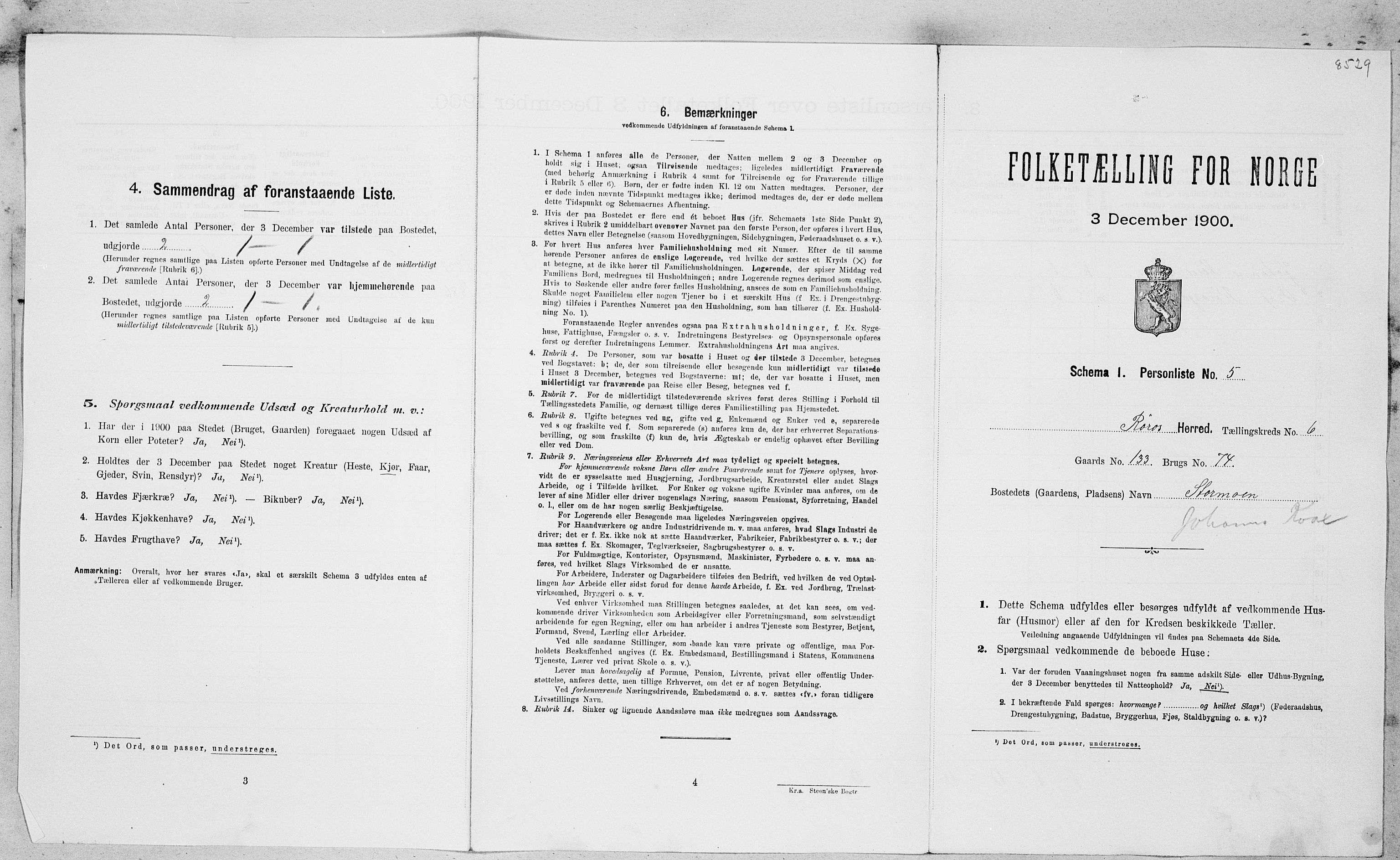 SAT, Folketelling 1900 for 1640 Røros herred, 1900, s. 774
