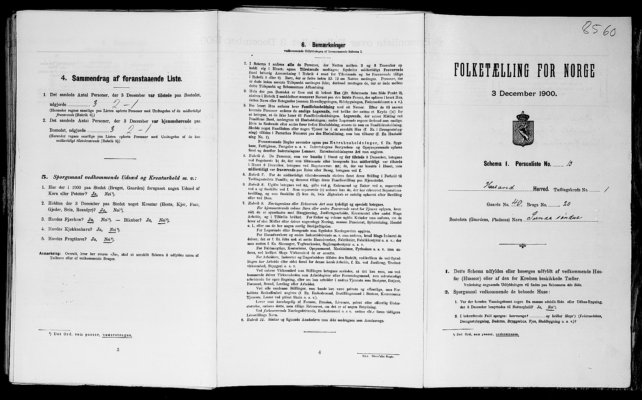 SAST, Folketelling 1900 for 1124 Haaland herred, 1900, s. 123
