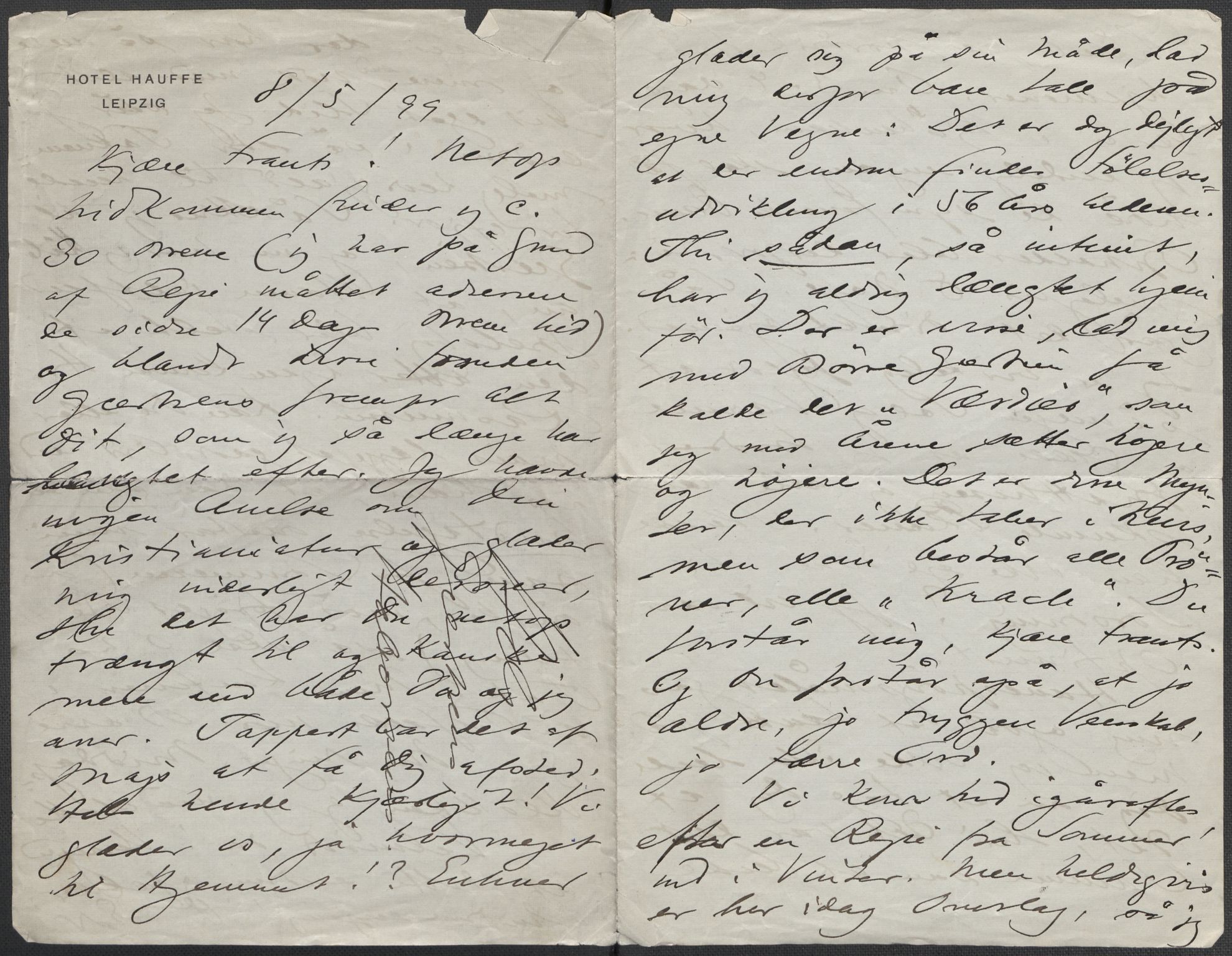 Beyer, Frants, RA/PA-0132/F/L0001: Brev fra Edvard Grieg til Frantz Beyer og "En del optegnelser som kan tjene til kommentar til brevene" av Marie Beyer, 1872-1907, s. 552
