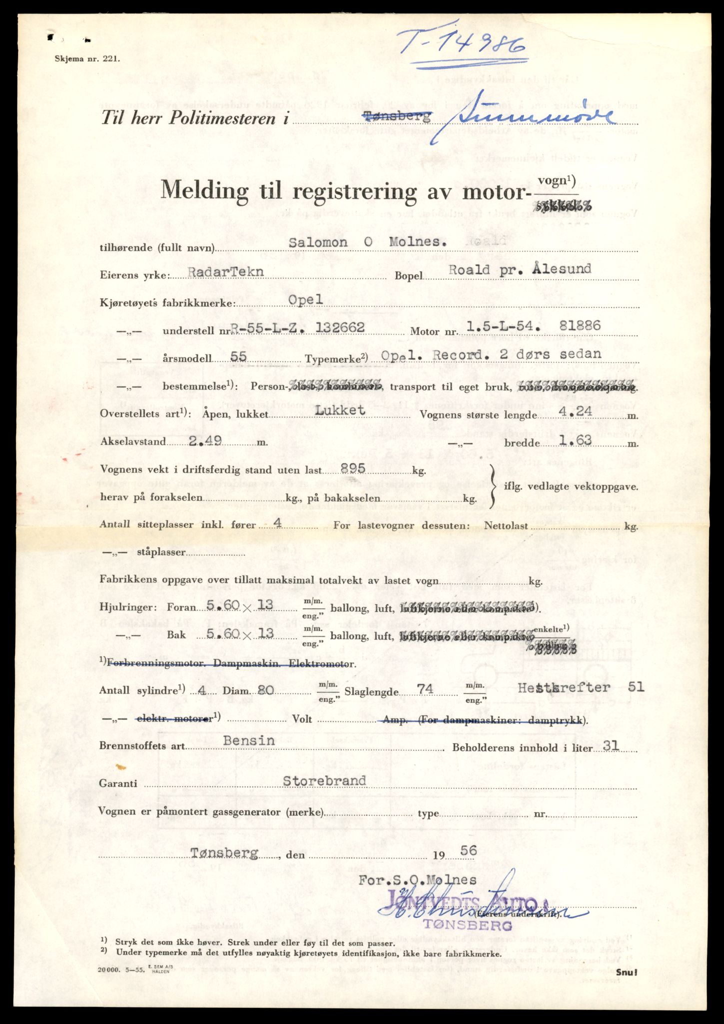 Møre og Romsdal vegkontor - Ålesund trafikkstasjon, AV/SAT-A-4099/F/Fe/L0049: Registreringskort for kjøretøy T 14864 - T 18613, 1927-1998, s. 2913
