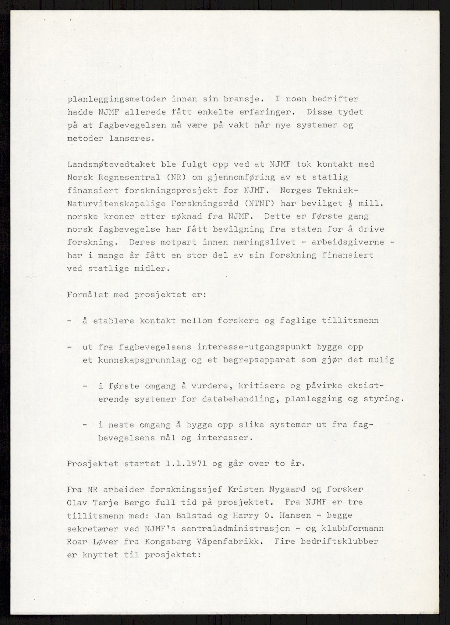 Nygaard, Kristen, RA/PA-1398/F/Fi/L0002: Fagbevegelse, demokrati, Jern- og Metallprosjektet, 1970-2002, s. 186