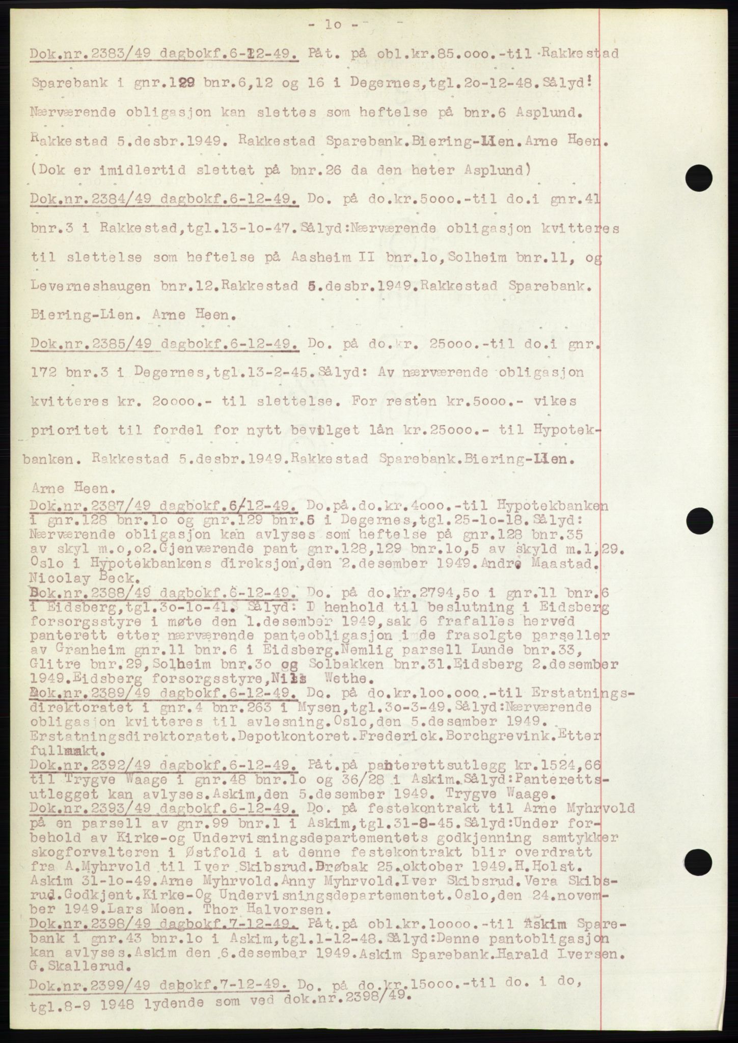 Rakkestad sorenskriveri, AV/SAO-A-10686/G/Gb/Gba/Gbac/L0012: Pantebok nr. B1-4 og B16-20, 1949-1950, Dagboknr: 2383/1949