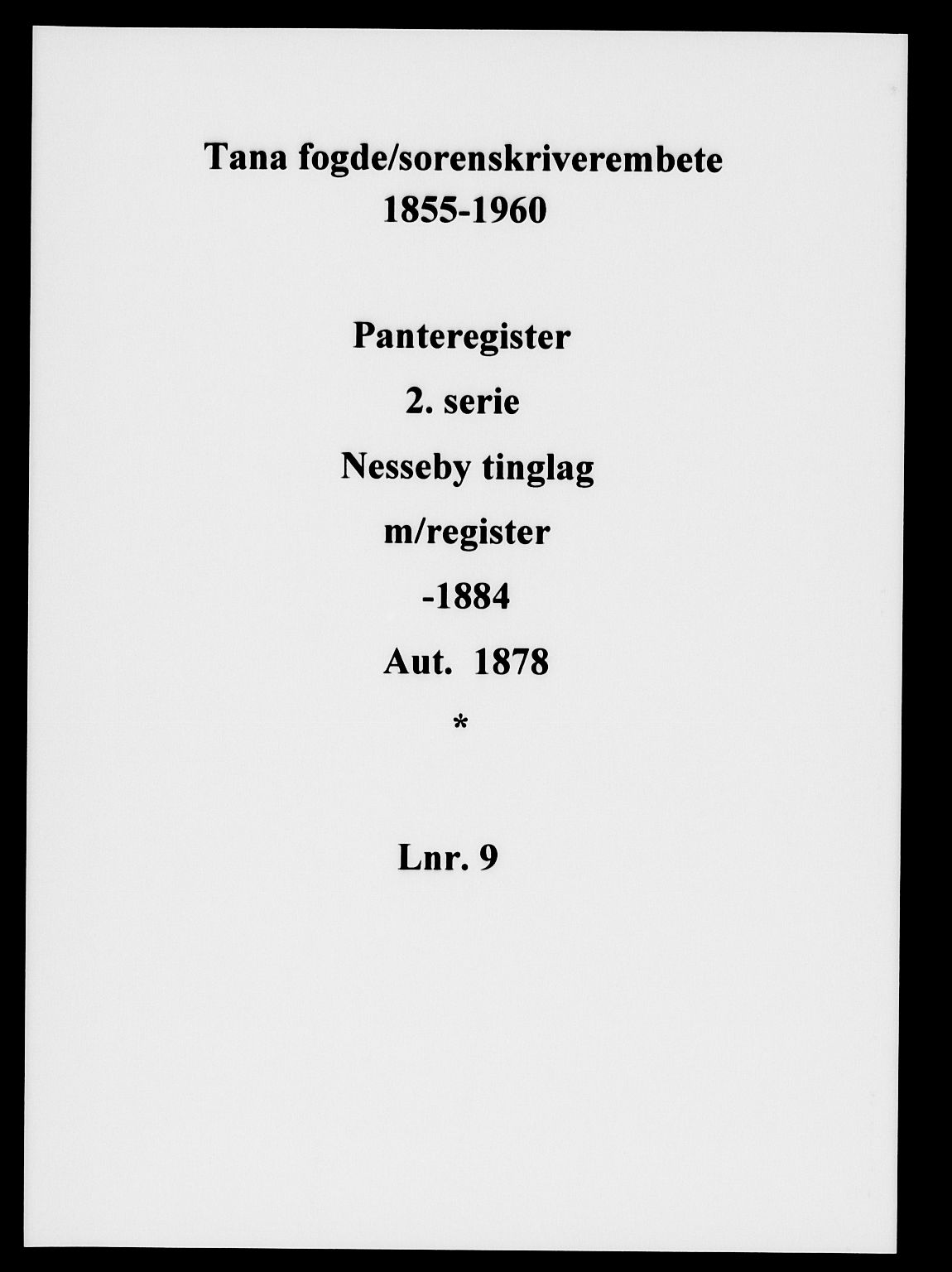 Tana fogderi/sorenskriveri, SATØ/S-0058/I/Ia/Iab/L0009pantereg: Panteregister nr. 9