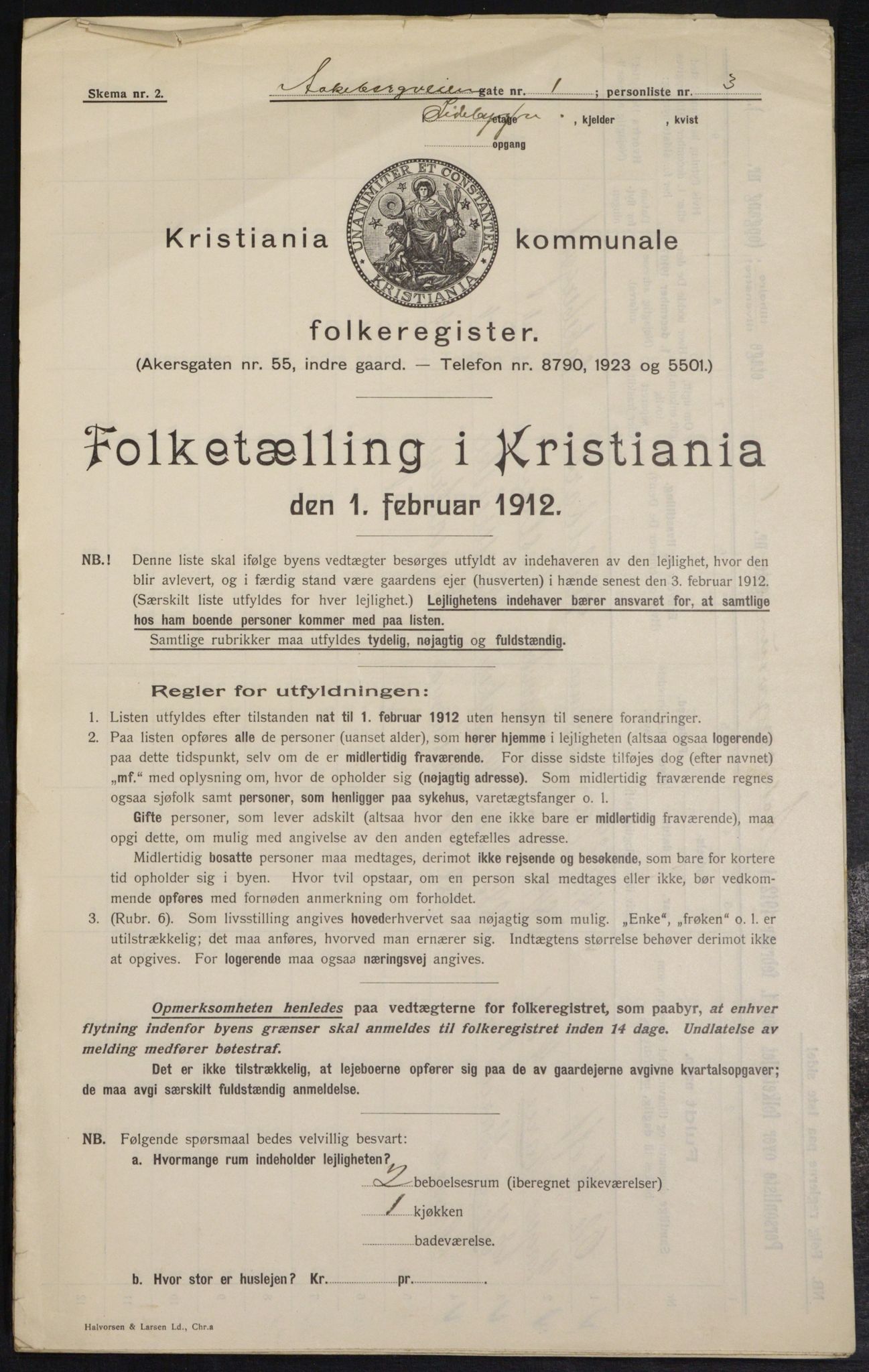 OBA, Kommunal folketelling 1.2.1912 for Kristiania, 1912, s. 130318