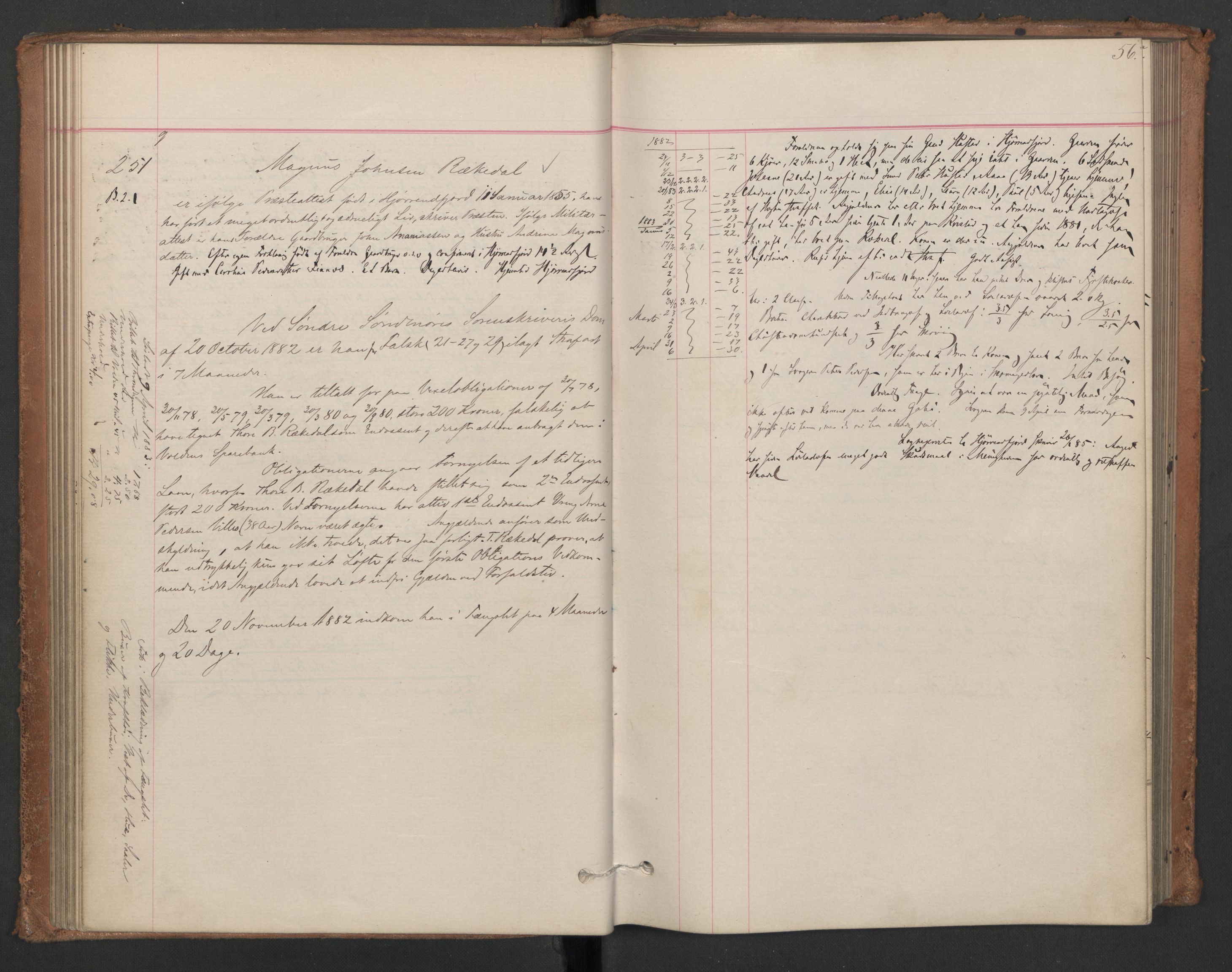 Botsfengslet, AV/RA-S-1539/D/Db/Dbb/L0021: 196g - 484g, 1882-1884, s. 56