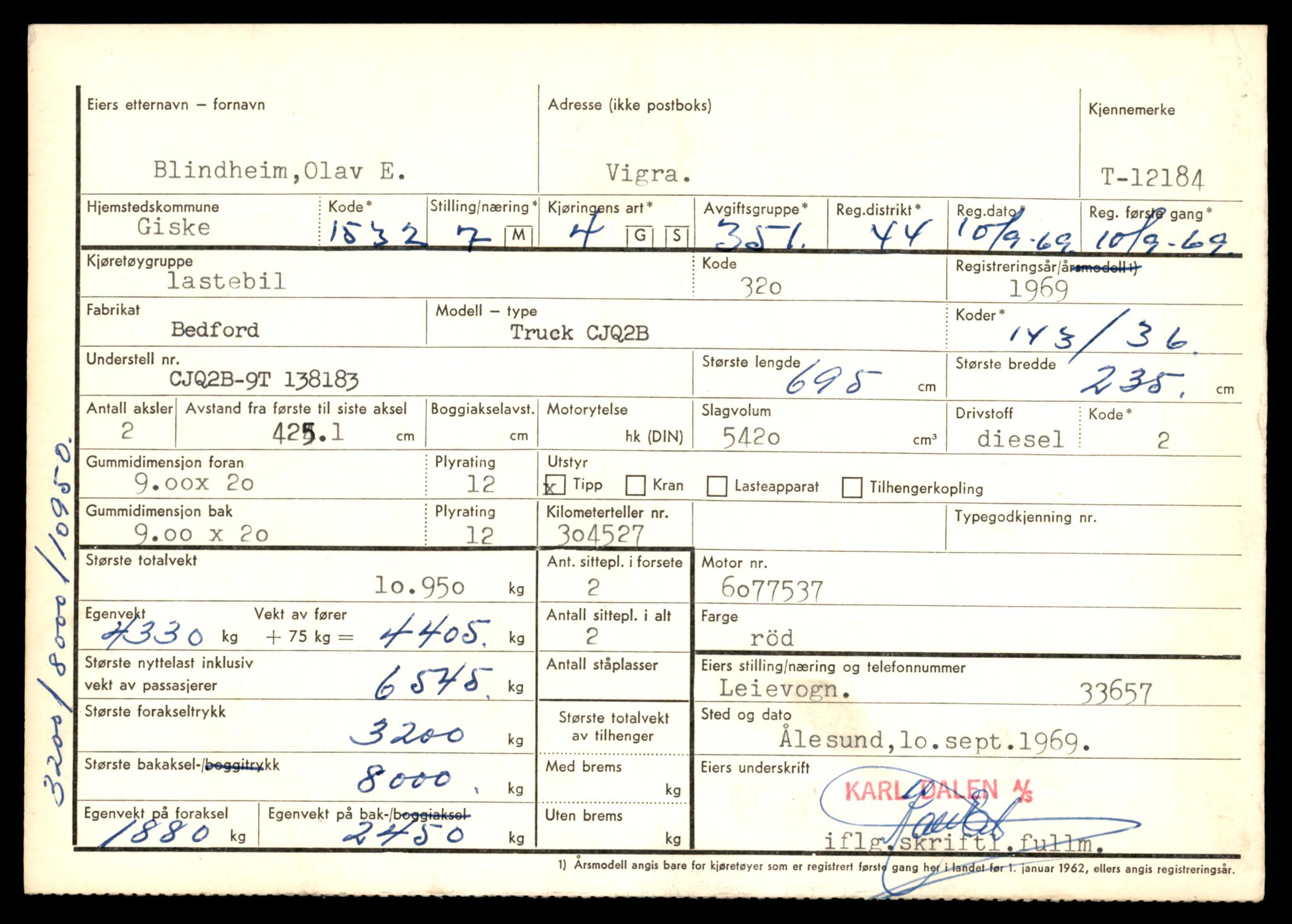 Møre og Romsdal vegkontor - Ålesund trafikkstasjon, AV/SAT-A-4099/F/Fe/L0033: Registreringskort for kjøretøy T 12151 - T 12474, 1927-1998, s. 853