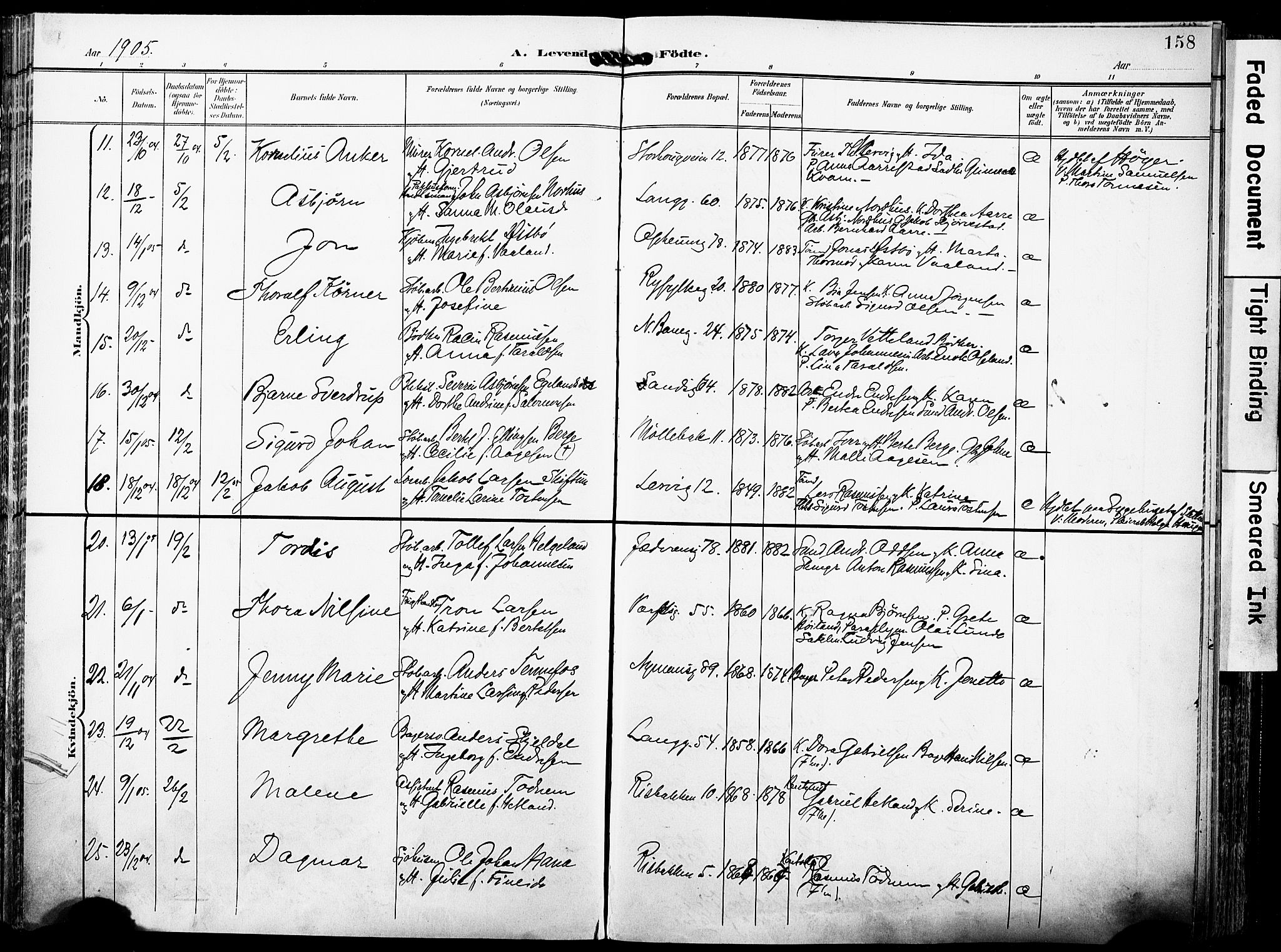 St. Johannes sokneprestkontor, AV/SAST-A-101814/001/30/30BA/L0007: Ministerialbok nr. A 7, 1900-1910, s. 158