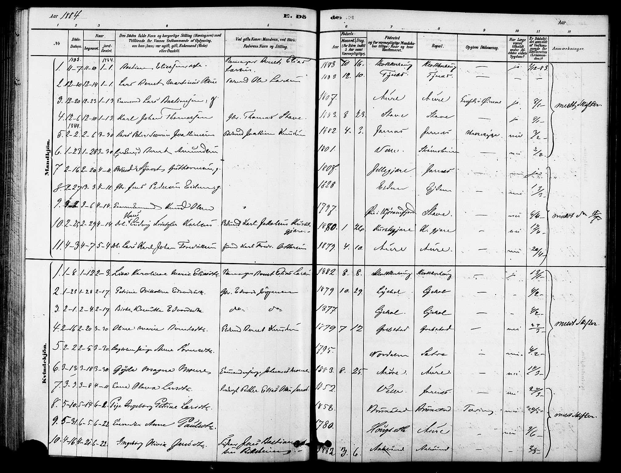 Ministerialprotokoller, klokkerbøker og fødselsregistre - Møre og Romsdal, AV/SAT-A-1454/523/L0334: Ministerialbok nr. 523A01, 1878-1891