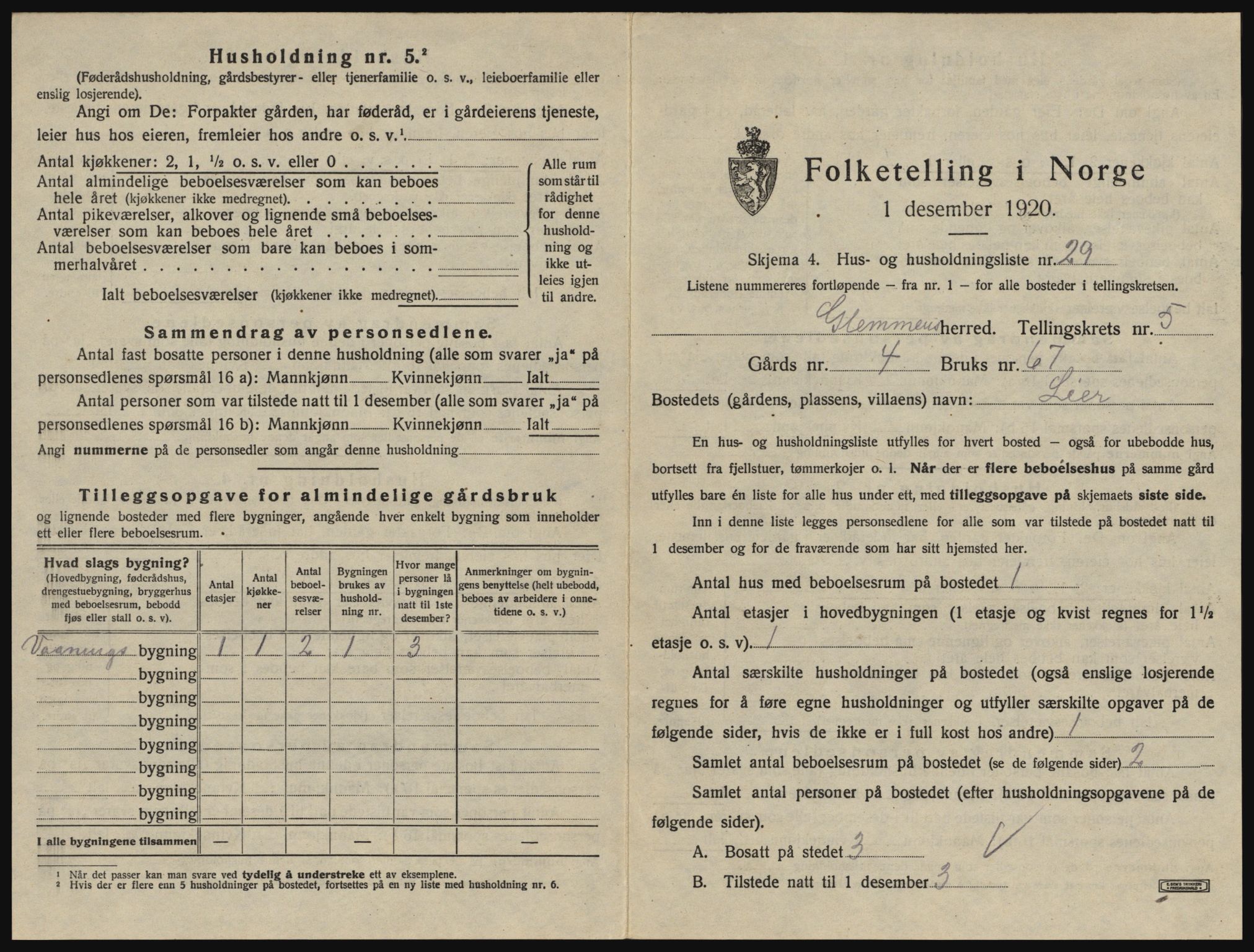 SAO, Folketelling 1920 for 0132 Glemmen herred, 1920, s. 1713