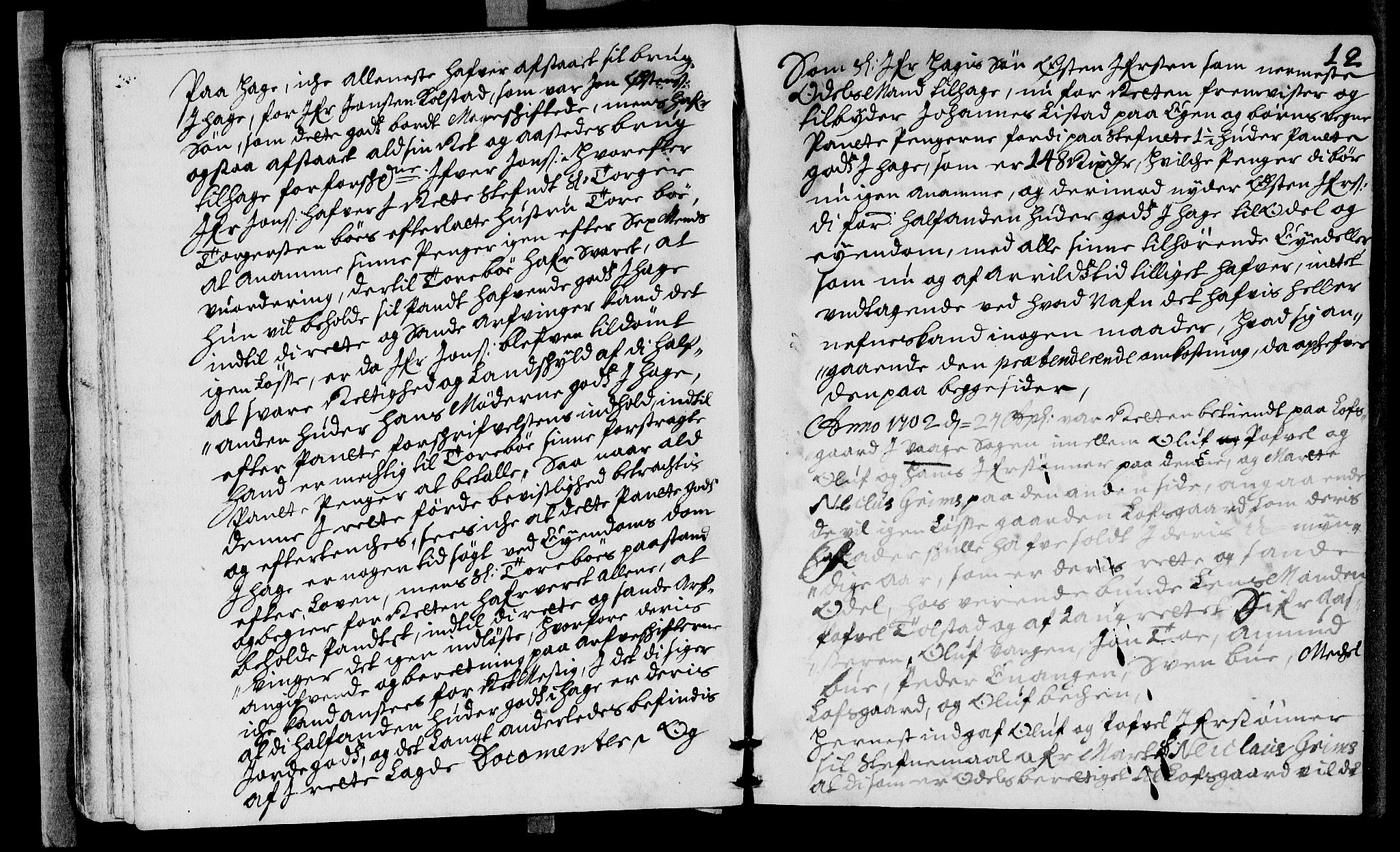Sorenskriverier i Gudbrandsdalen, AV/SAH-TING-036/G/Gb/Gba/L0030: Tingbok - Nord-Gudbrandsdal, 1702, s. 11b-12a