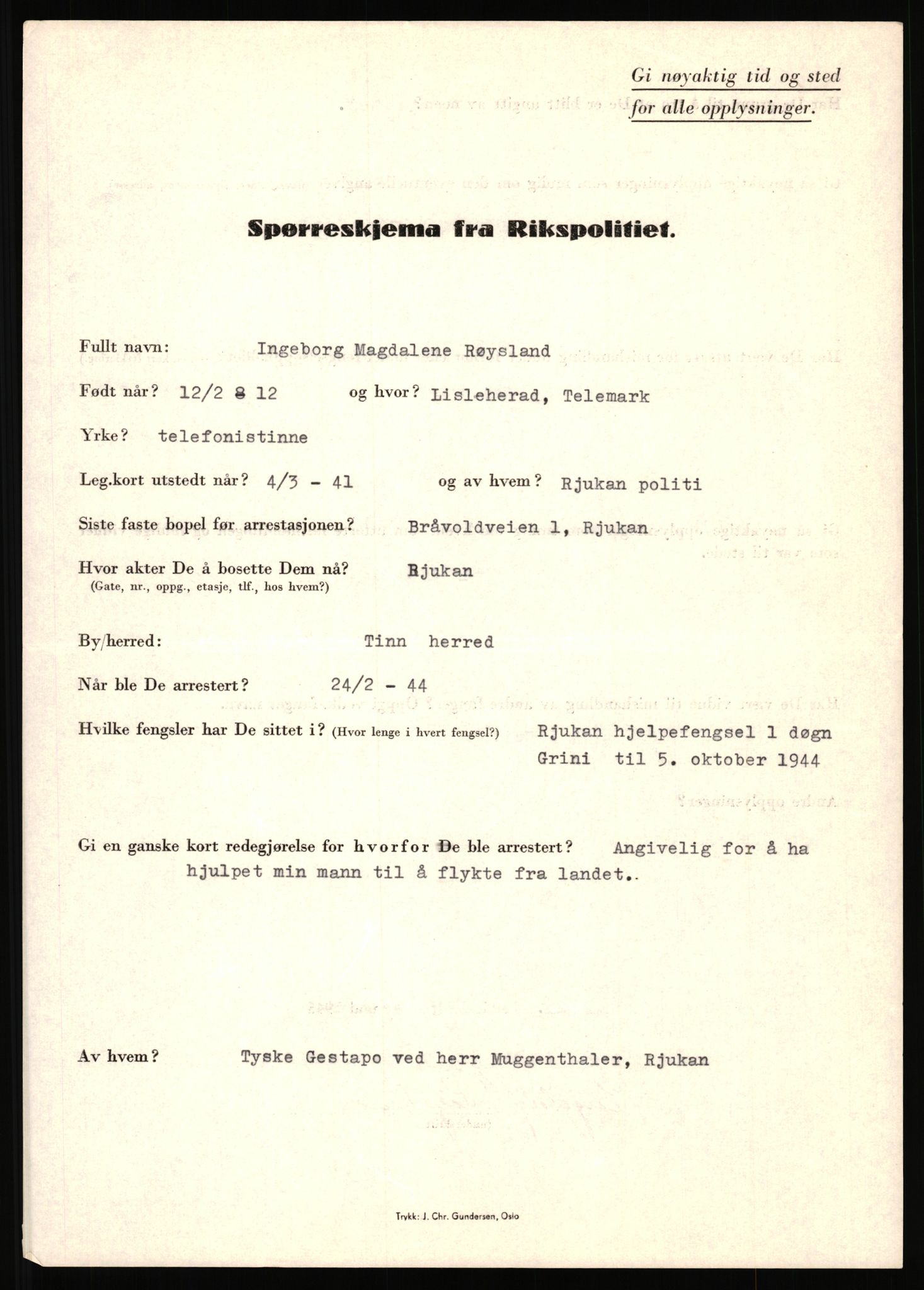 Rikspolitisjefen, AV/RA-S-1560/L/L0014: Pettersen, Aksel - Savosnick, Ernst, 1940-1945, s. 1058