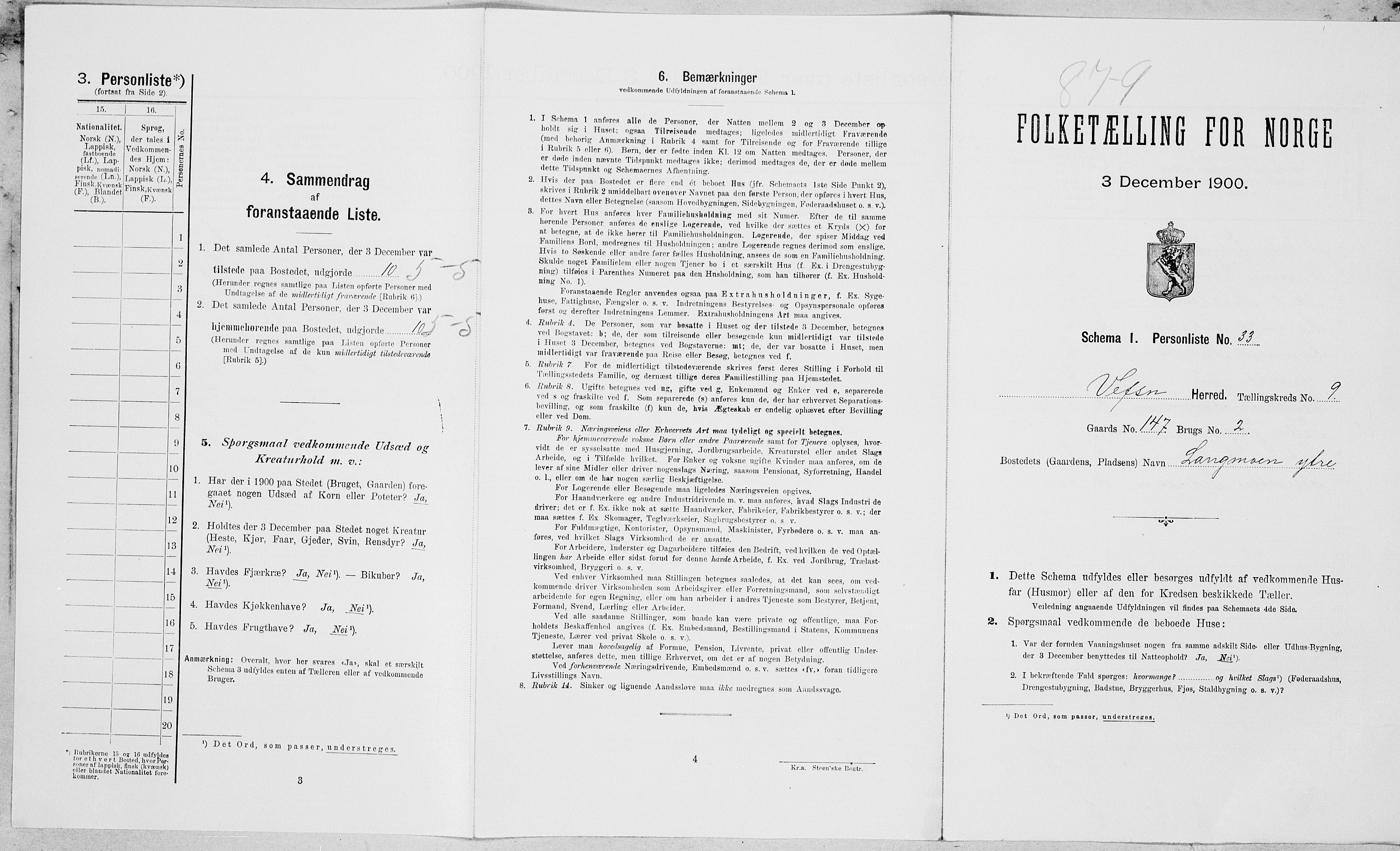 SAT, Folketelling 1900 for 1824 Vefsn herred, 1900, s. 821