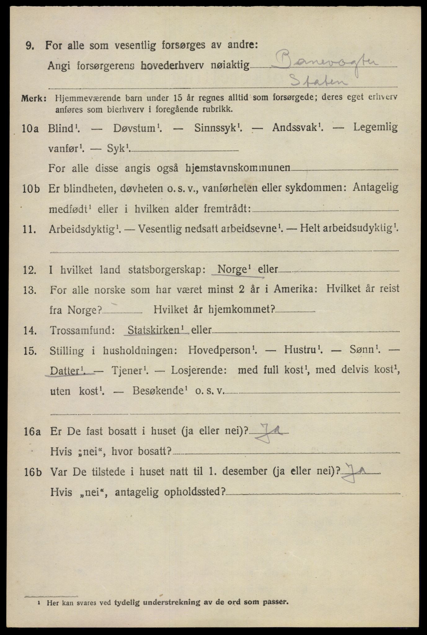 SAO, Folketelling 1920 for 0219 Bærum herred, 1920, s. 20001