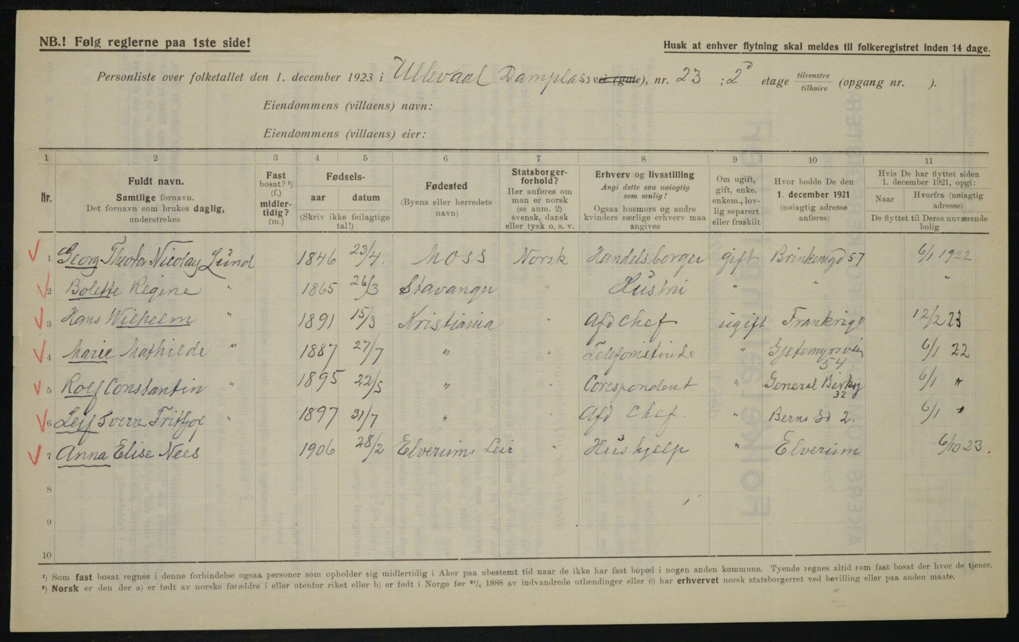 , Kommunal folketelling 1.12.1923 for Aker, 1923, s. 20558