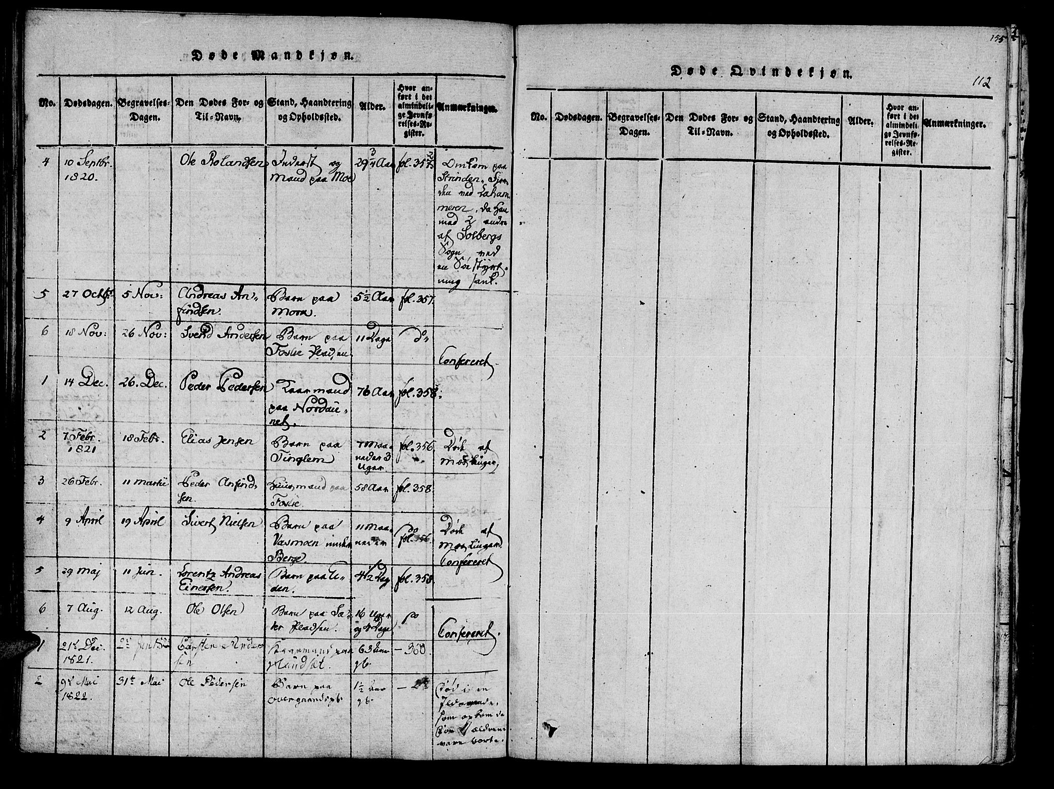 Ministerialprotokoller, klokkerbøker og fødselsregistre - Nord-Trøndelag, SAT/A-1458/741/L0387: Ministerialbok nr. 741A03 /3, 1817-1822, s. 112