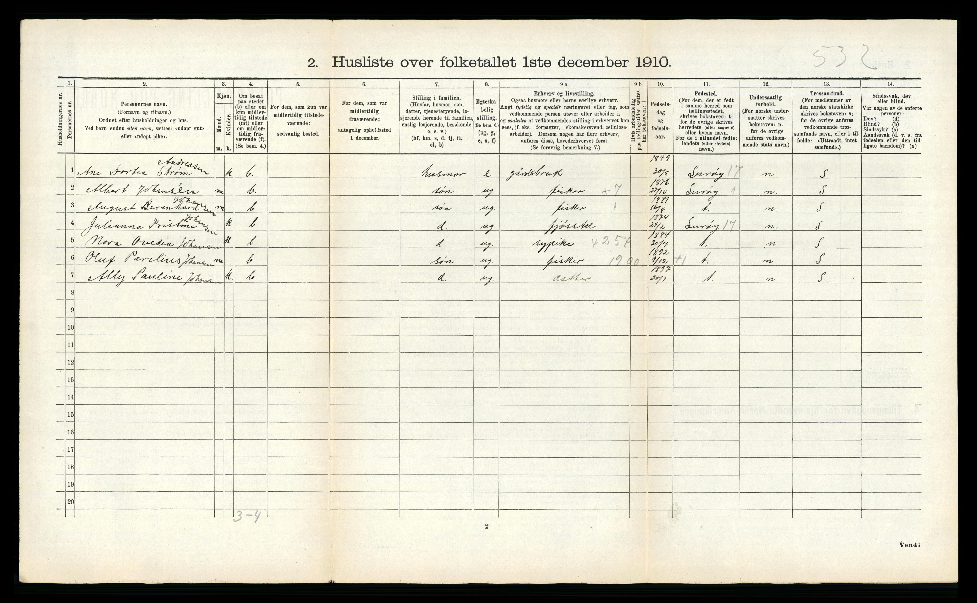 RA, Folketelling 1910 for 1835 Træna herred, 1910, s. 206