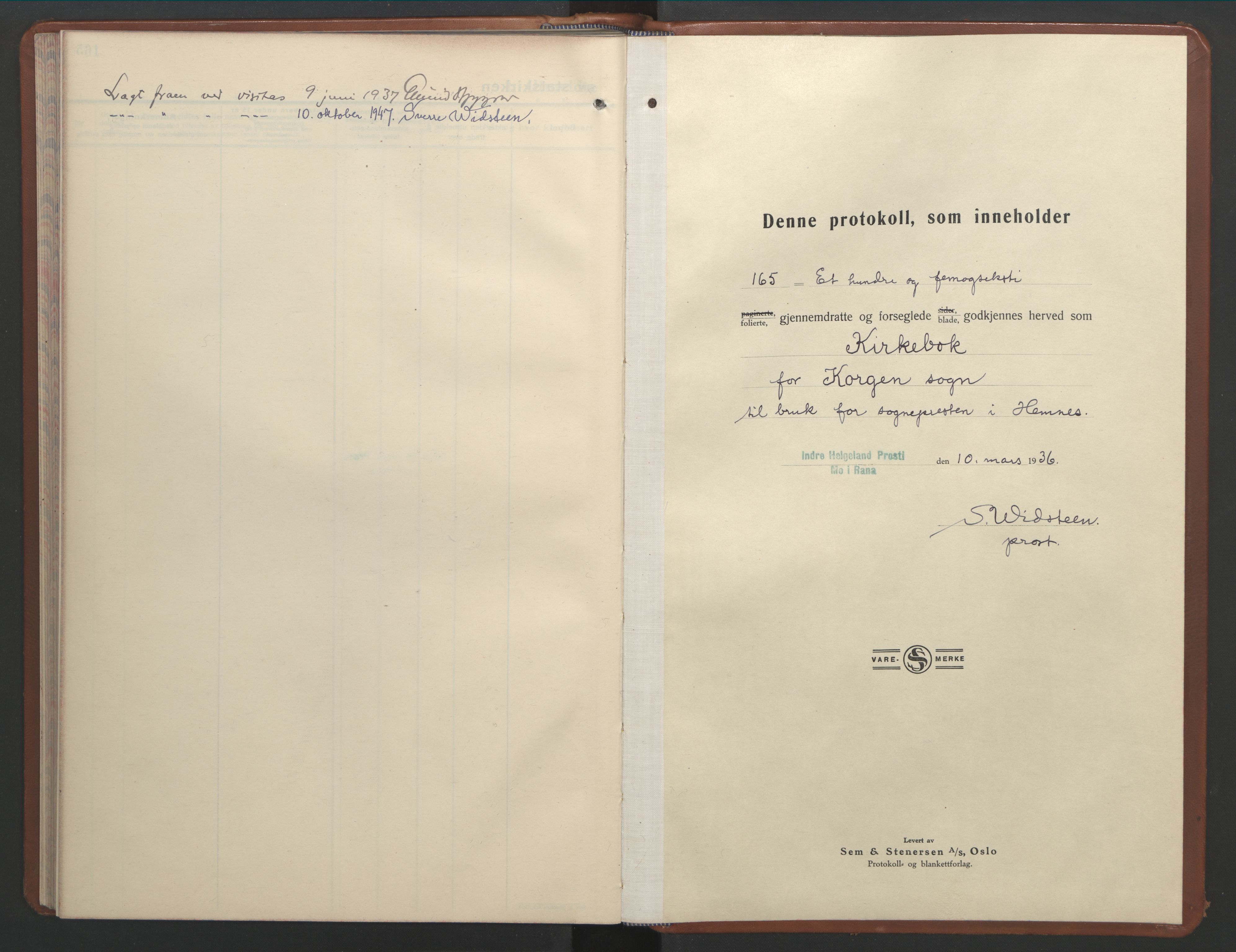 Ministerialprotokoller, klokkerbøker og fødselsregistre - Nordland, SAT/A-1459/826/L0385: Klokkerbok nr. 826C05, 1933-1951