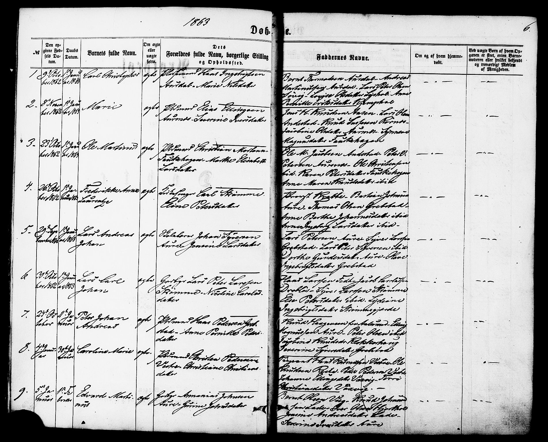 Ministerialprotokoller, klokkerbøker og fødselsregistre - Møre og Romsdal, AV/SAT-A-1454/522/L0314: Ministerialbok nr. 522A09, 1863-1877, s. 6