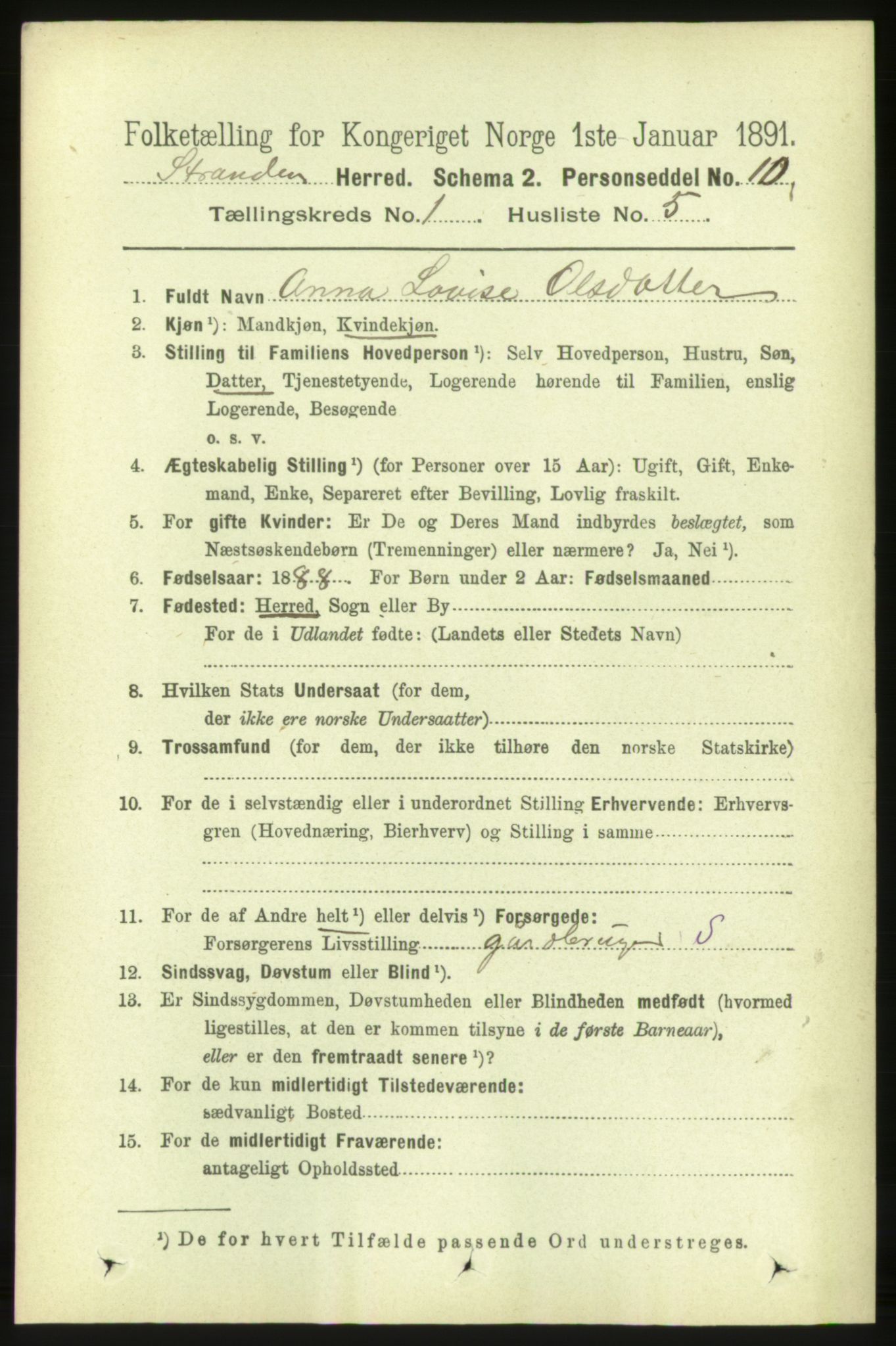 RA, Folketelling 1891 for 1525 Stranda herred, 1891, s. 94