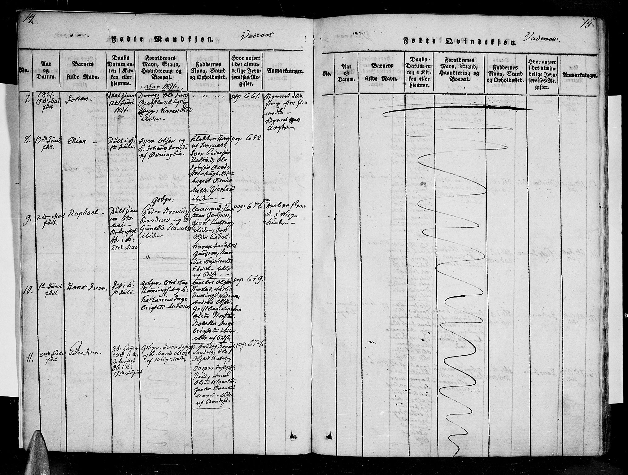 Ministerialprotokoller, klokkerbøker og fødselsregistre - Nordland, AV/SAT-A-1459/810/L0142: Ministerialbok nr. 810A06 /1, 1819-1841, s. 14-15