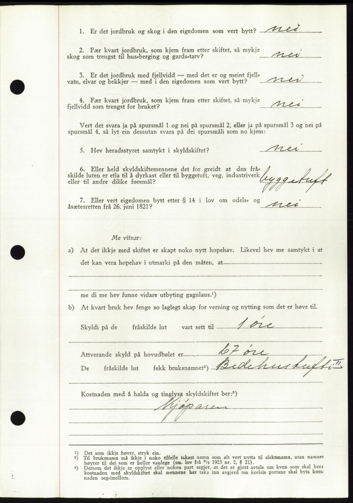 Søre Sunnmøre sorenskriveri, AV/SAT-A-4122/1/2/2C/L0084: Pantebok nr. 10A, 1949-1949, Dagboknr: 691/1949