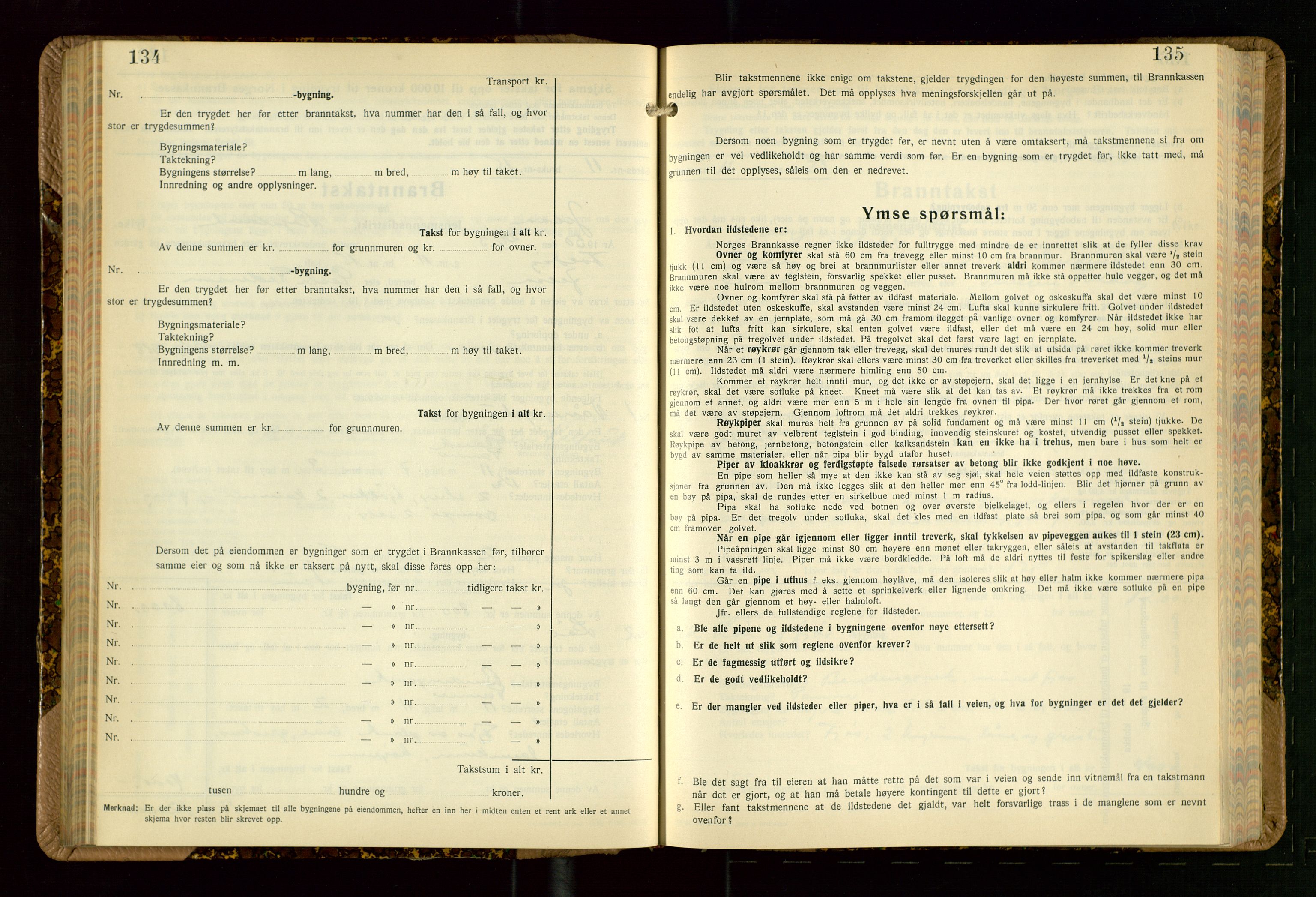 Jelsa lensmannskontor, AV/SAST-A-100360/Gob/L0003: "Branntakstprotokoll", 1942-1955, s. 134-135