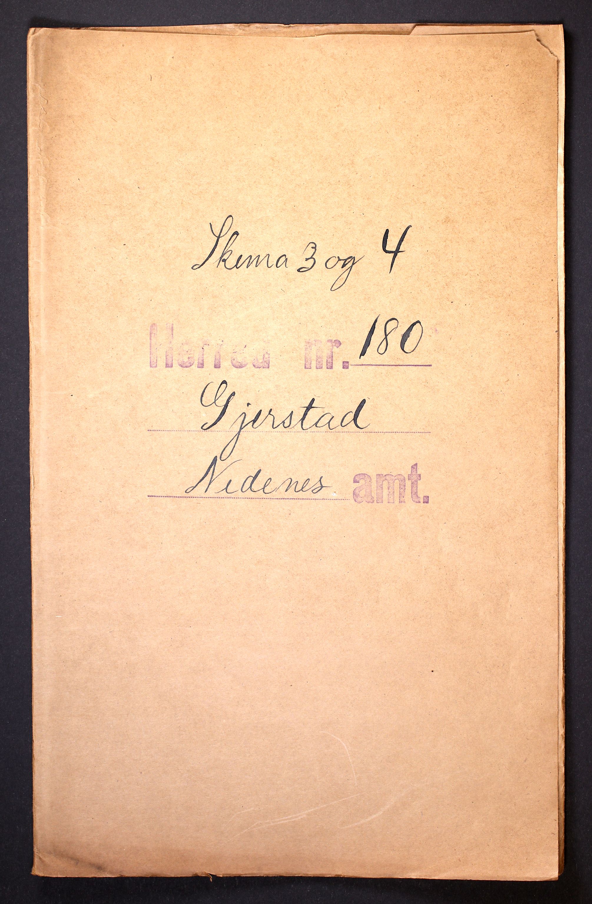 RA, Folketelling 1910 for 0911 Gjerstad herred, 1910, s. 1