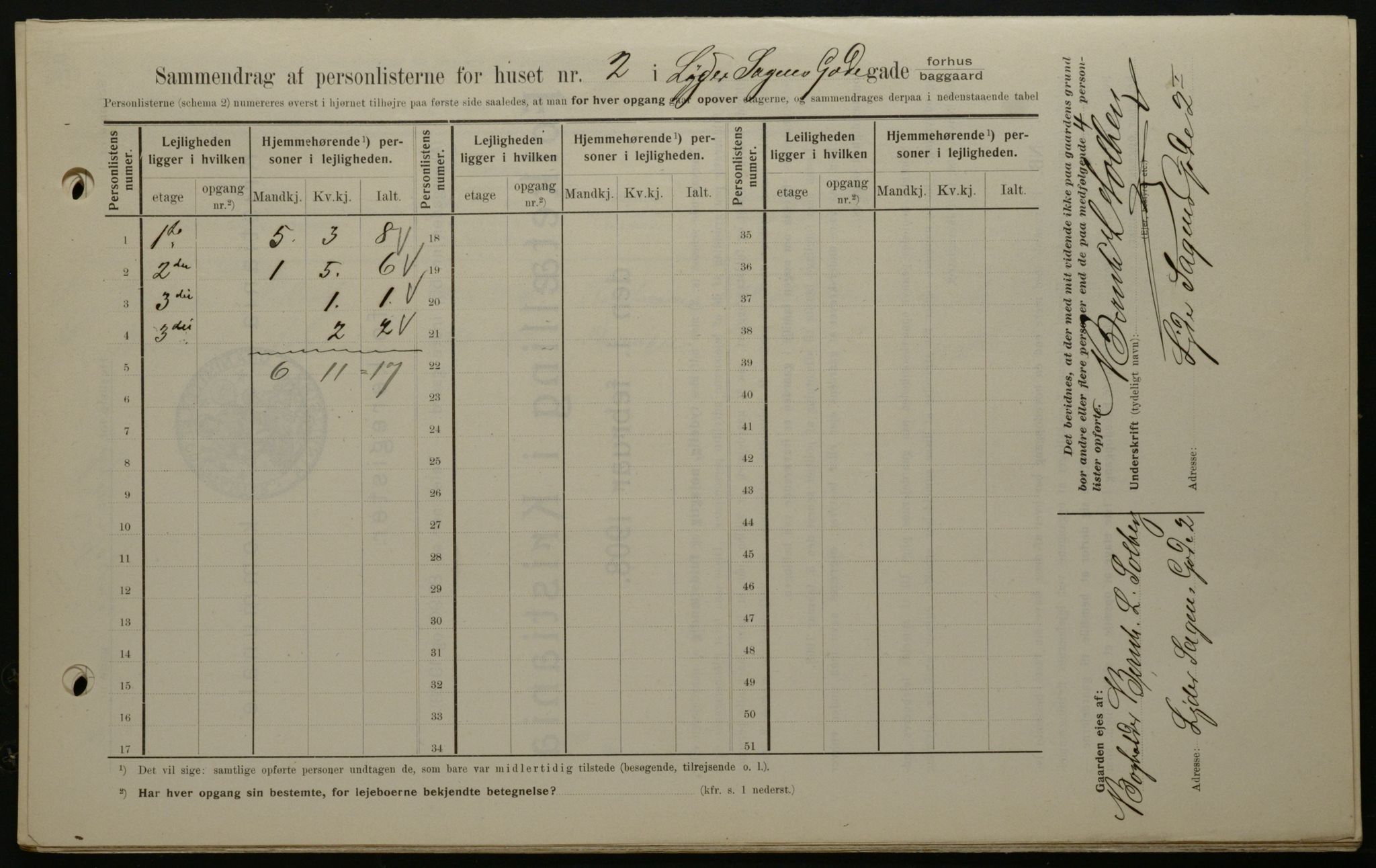 OBA, Kommunal folketelling 1.2.1908 for Kristiania kjøpstad, 1908, s. 52330