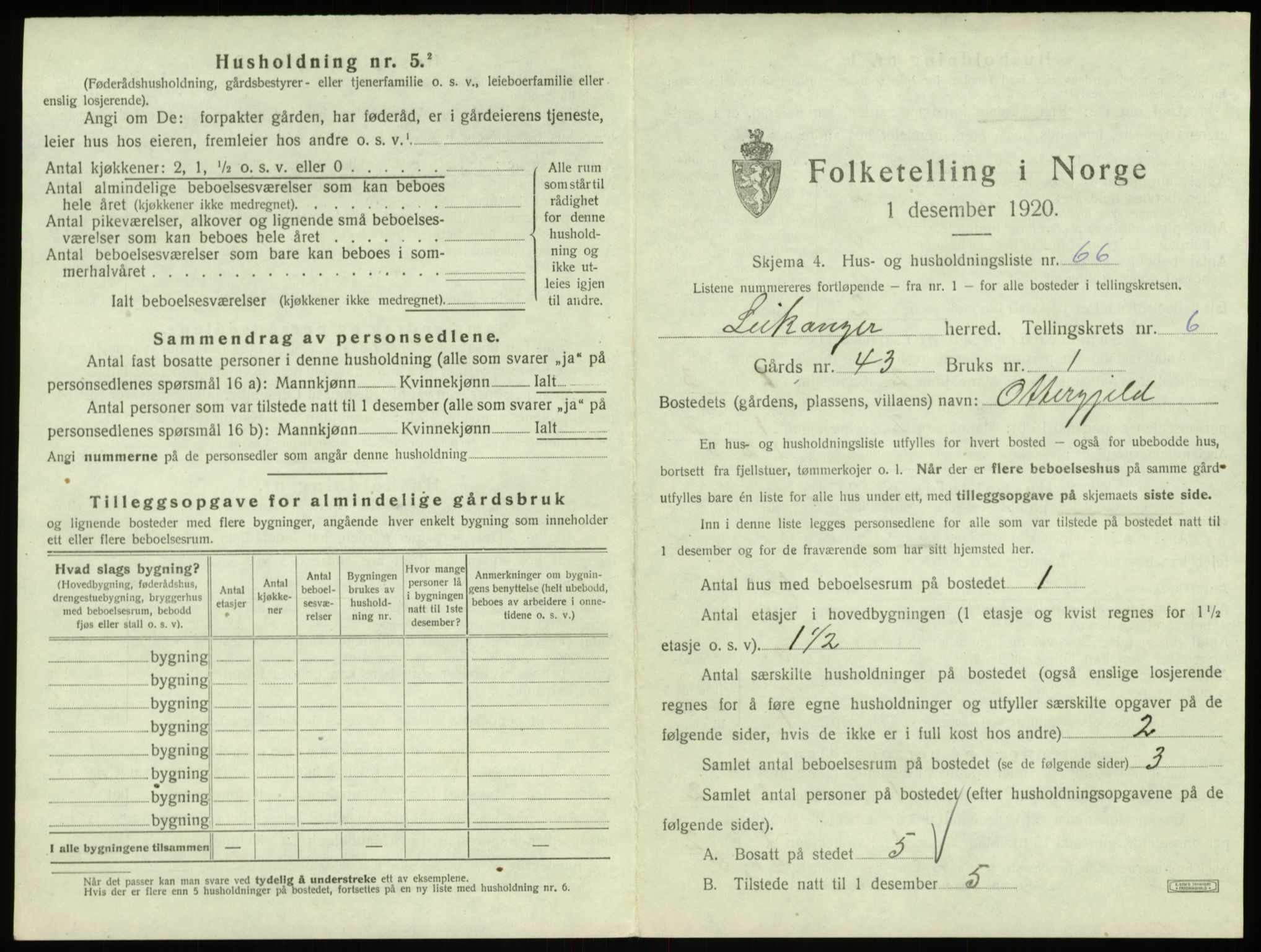 SAB, Folketelling 1920 for 1419 Leikanger herred, 1920, s. 689
