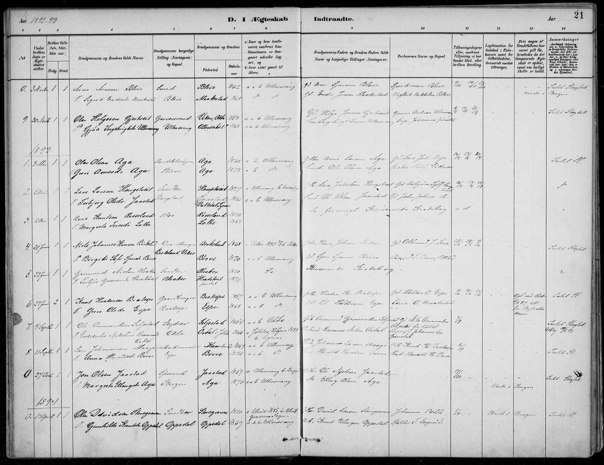 Ullensvang sokneprestembete, AV/SAB-A-78701/H/Haa: Ministerialbok nr. B  3, 1882-1911, s. 21
