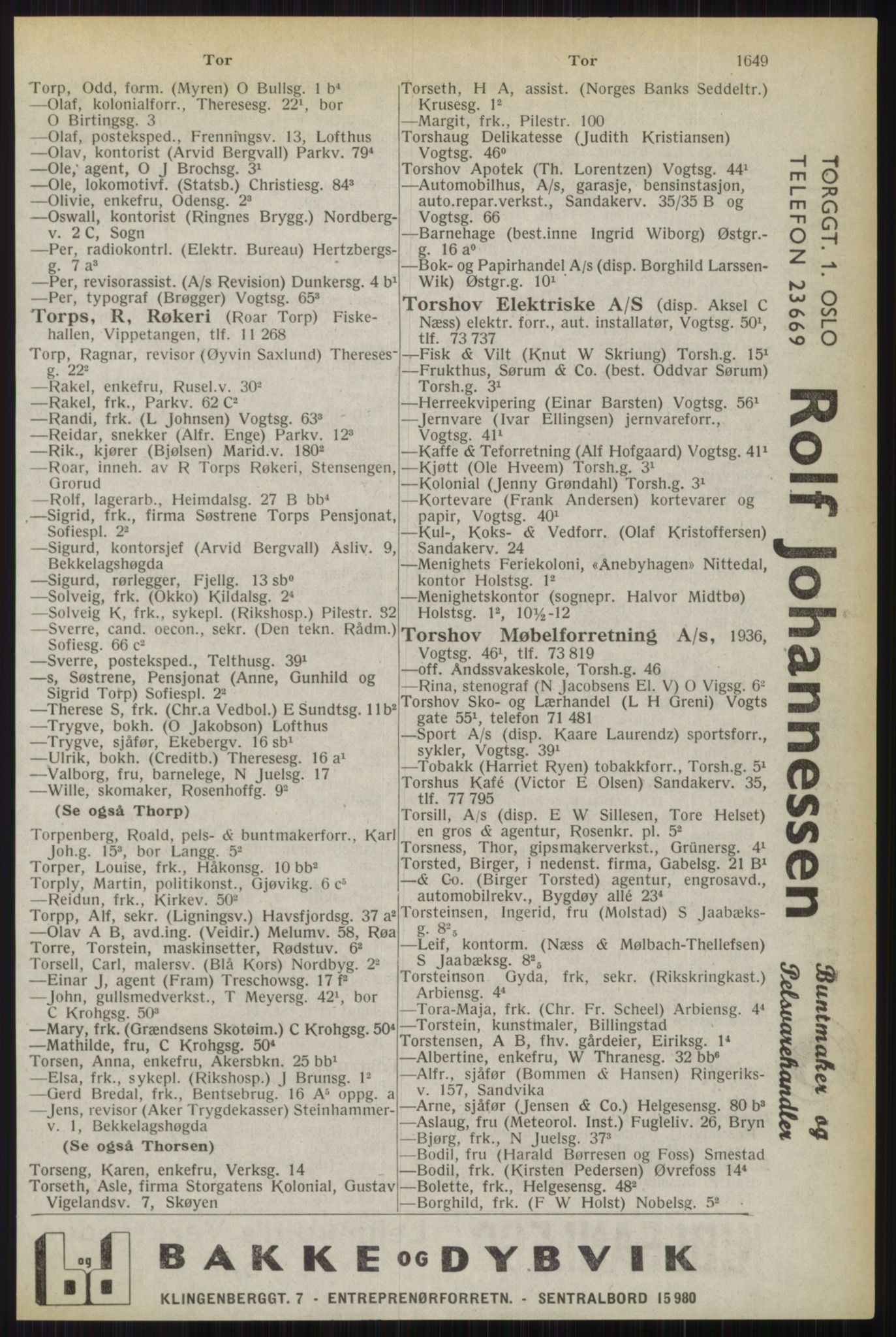 Kristiania/Oslo adressebok, PUBL/-, 1944, s. 1649