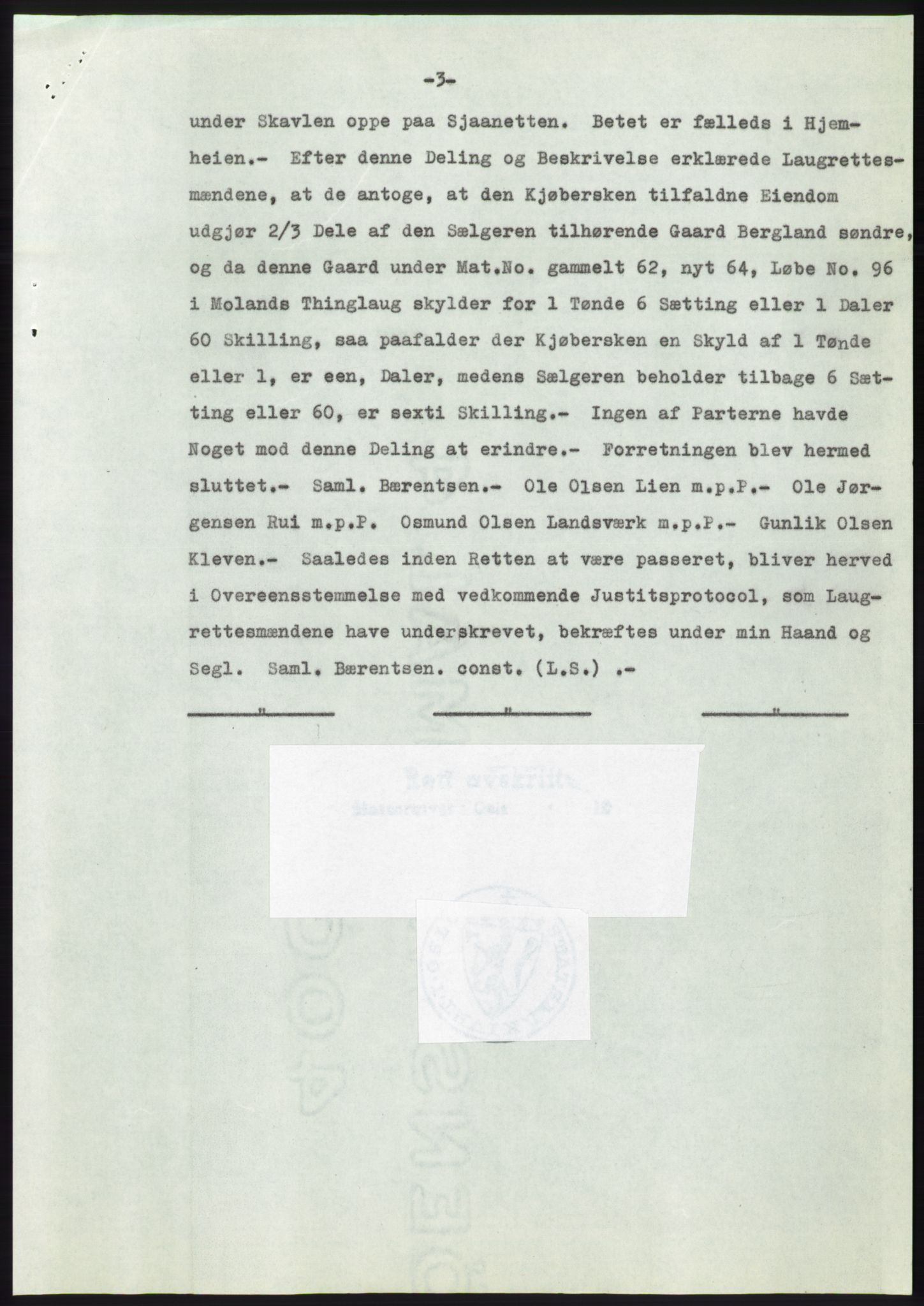 Statsarkivet i Kongsberg, AV/SAKO-A-0001/E/Ee/L0010: Avskrifter, SAO jnr. 772/1957 - 1249/1957, 1957, s. 231