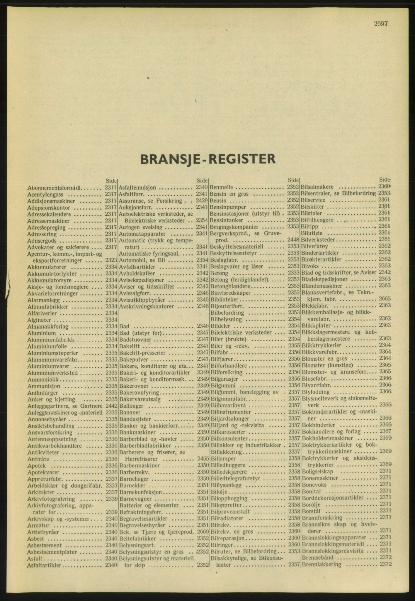 Kristiania/Oslo adressebok, PUBL/-, 1952, s. 2697