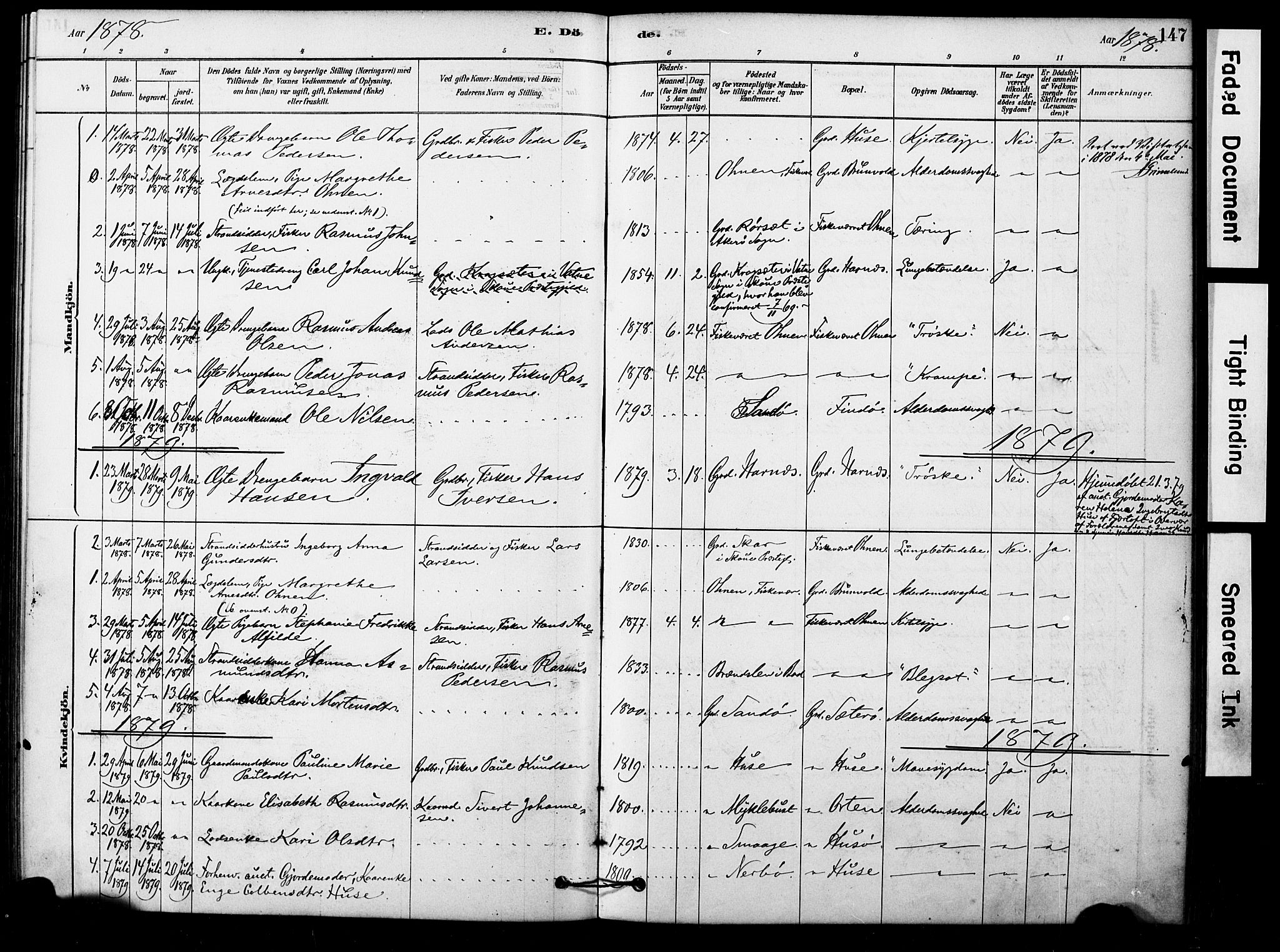 Ministerialprotokoller, klokkerbøker og fødselsregistre - Møre og Romsdal, AV/SAT-A-1454/561/L0729: Ministerialbok nr. 561A03, 1878-1900, s. 147