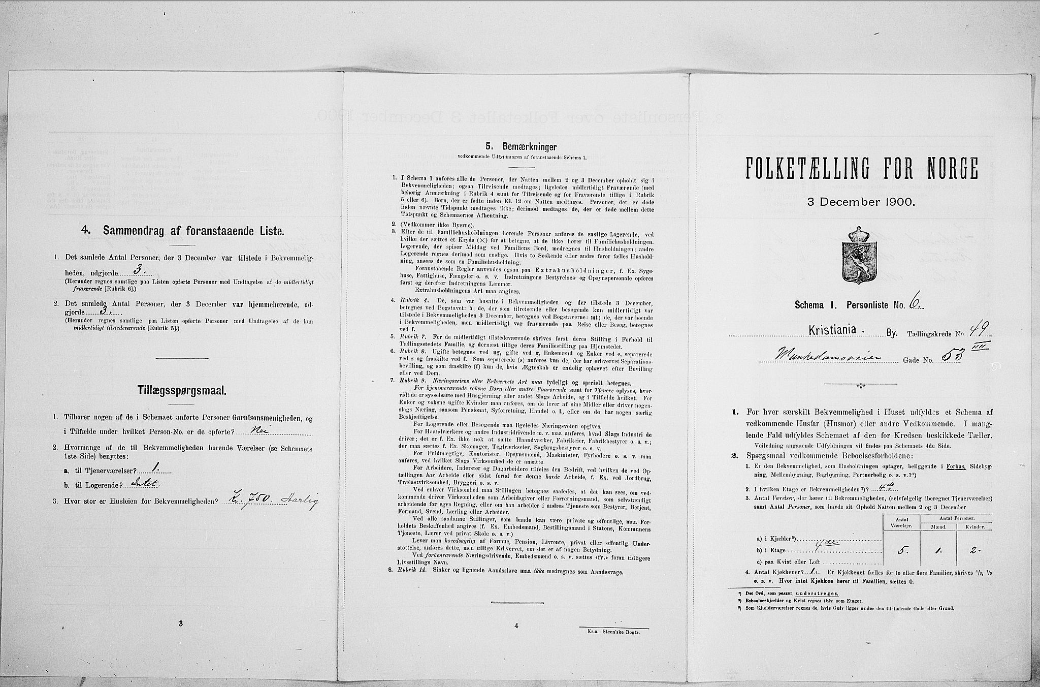 SAO, Folketelling 1900 for 0301 Kristiania kjøpstad, 1900, s. 61312