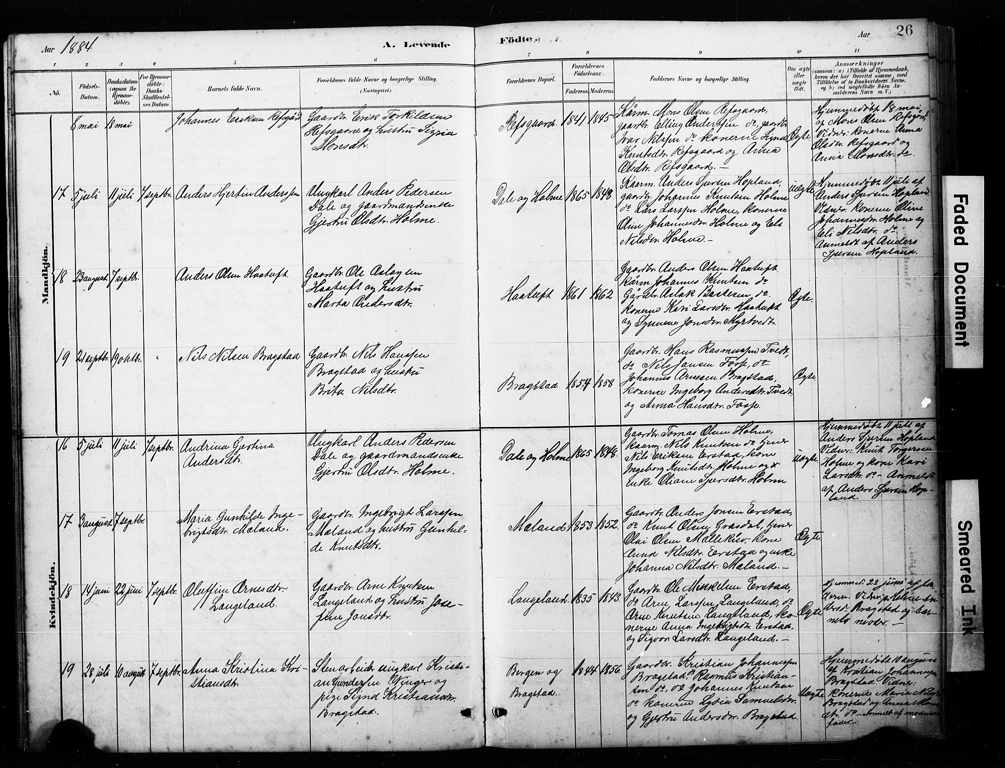 Alversund Sokneprestembete, AV/SAB-A-73901/H/Ha/Hab: Klokkerbok nr. C 3, 1881-1894, s. 26