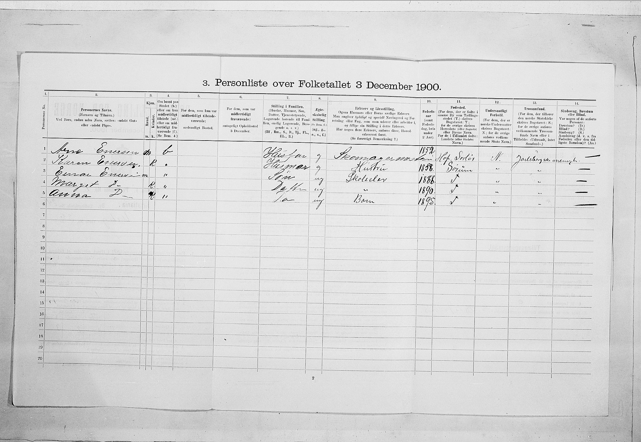 SAO, Folketelling 1900 for 0301 Kristiania kjøpstad, 1900, s. 108524