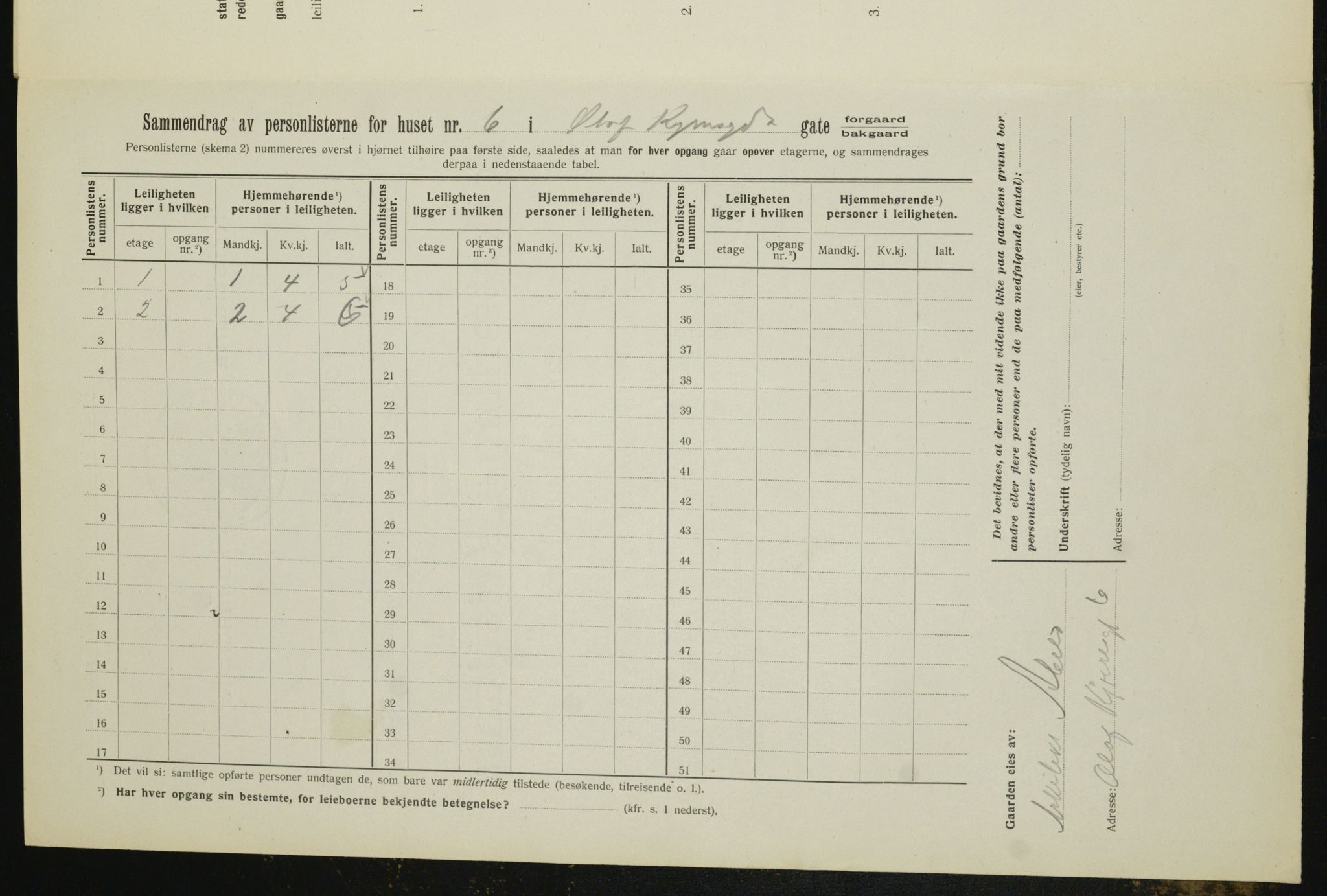 OBA, Kommunal folketelling 1.2.1912 for Kristiania, 1912, s. 75960