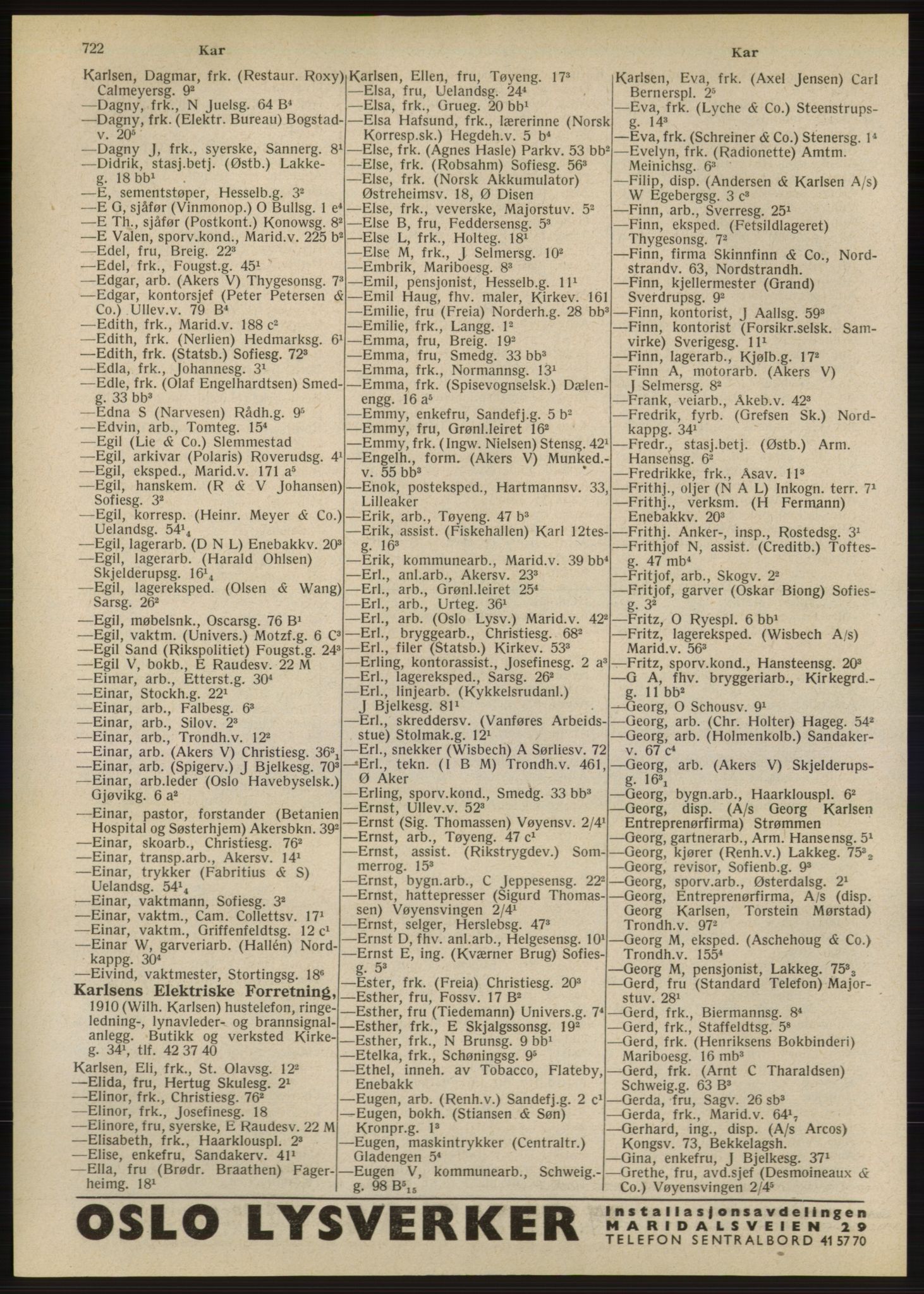 Kristiania/Oslo adressebok, PUBL/-, 1947, s. 722